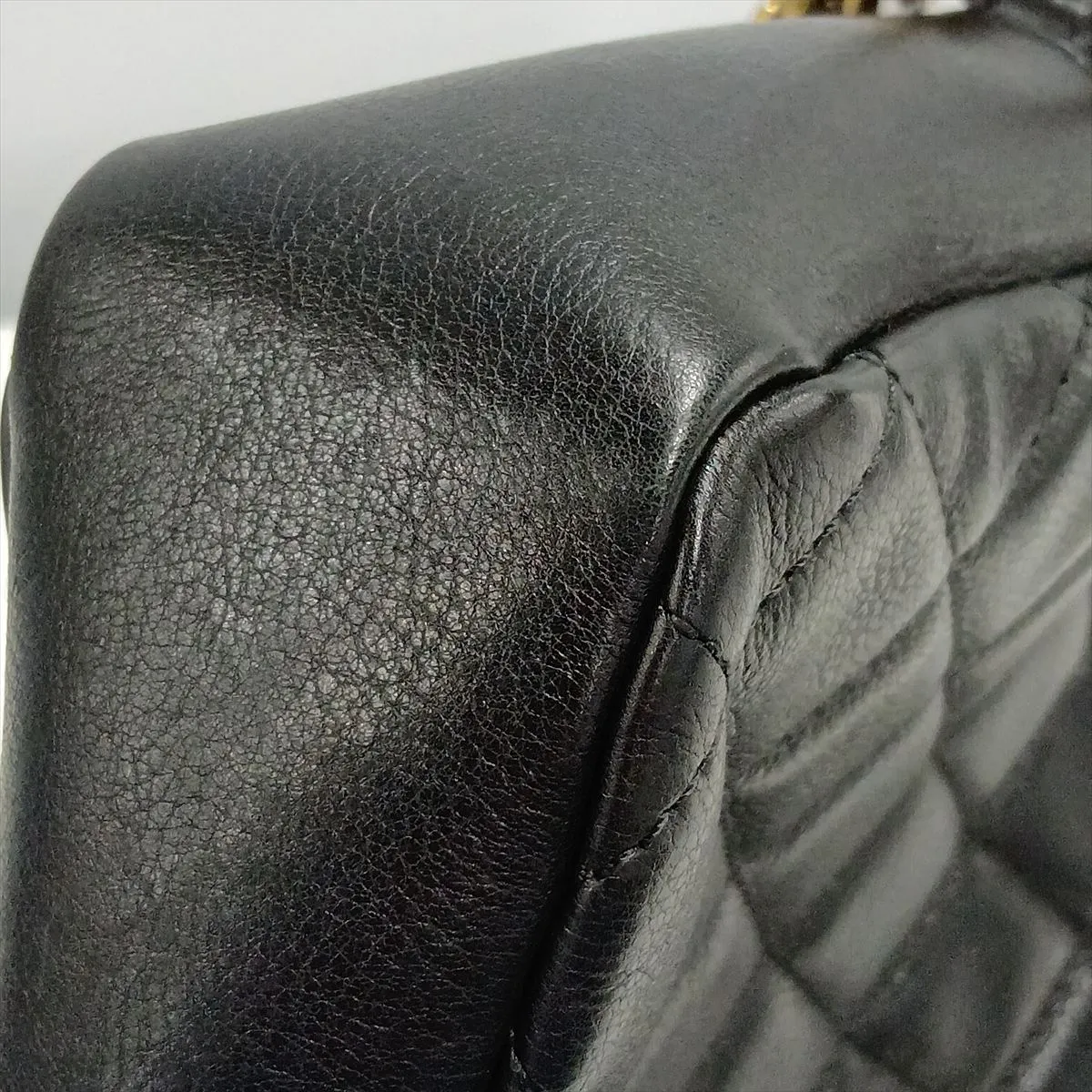 Matelassé Lambskin Chain Shoulder Bag, Black with Gold Hardware, Item Number 17333497 (Serial Number 17) — view 12