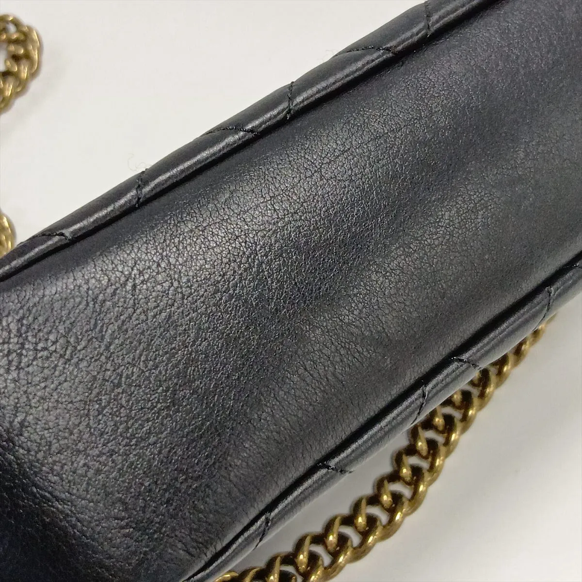 Matelassé Lambskin Chain Shoulder Bag, Black with Gold Hardware, Item Number 17333497 (Serial Number 17) — view 14
