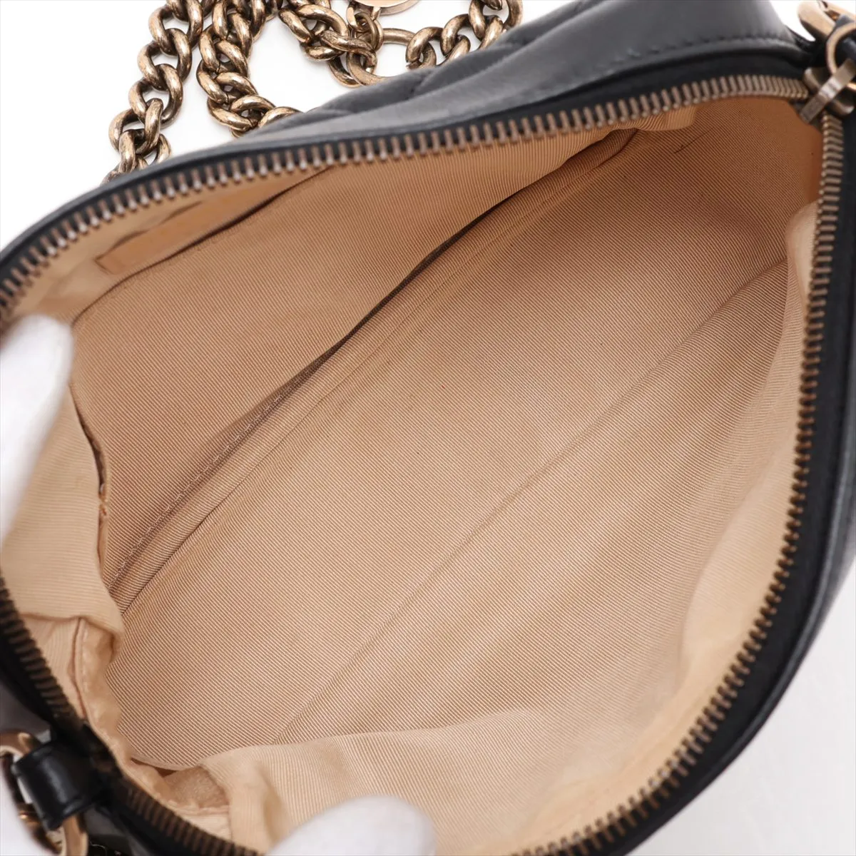 Matelassé Lambskin Chain Shoulder Bag, Black with Gold Hardware, Item Number 17333497 (Serial Number 17) — view 6