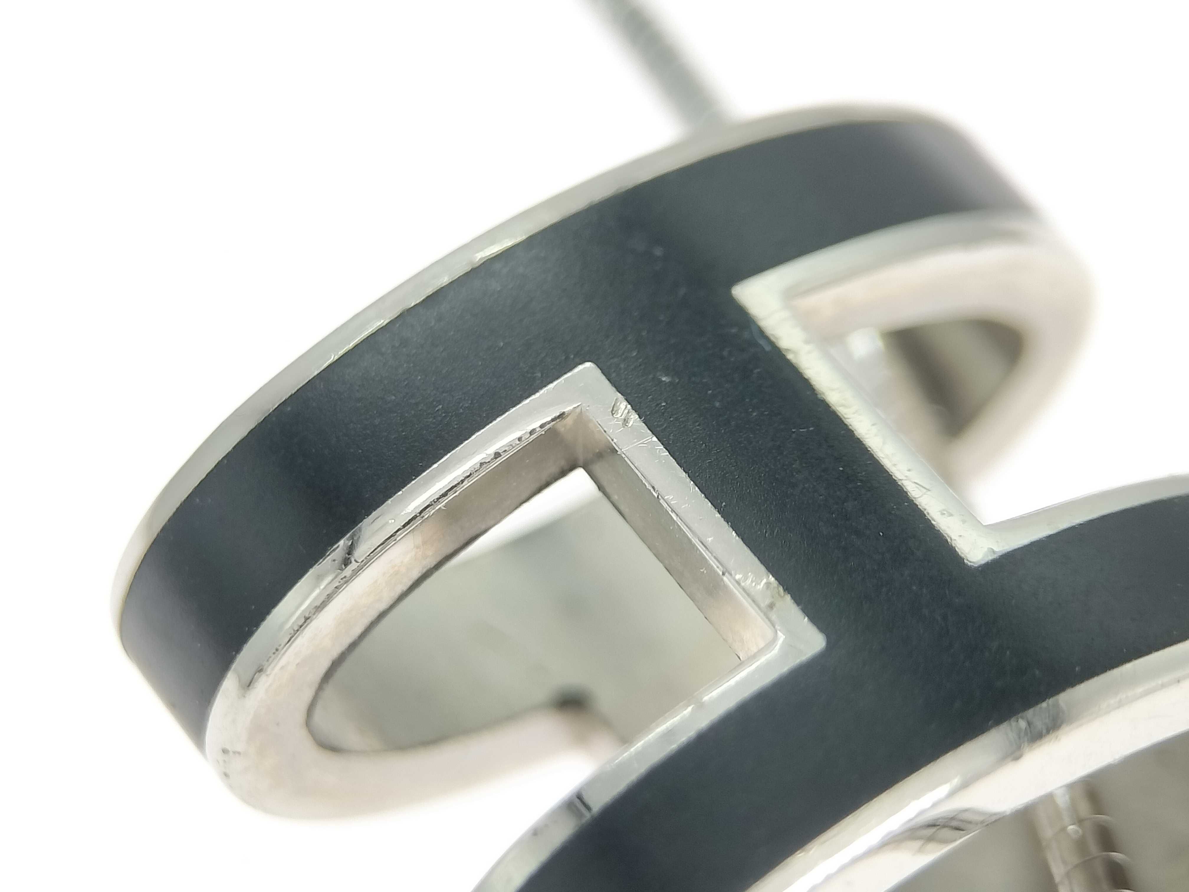 Pop Ash Black x Silver Necklace 925 Engraved Necklace — view 11