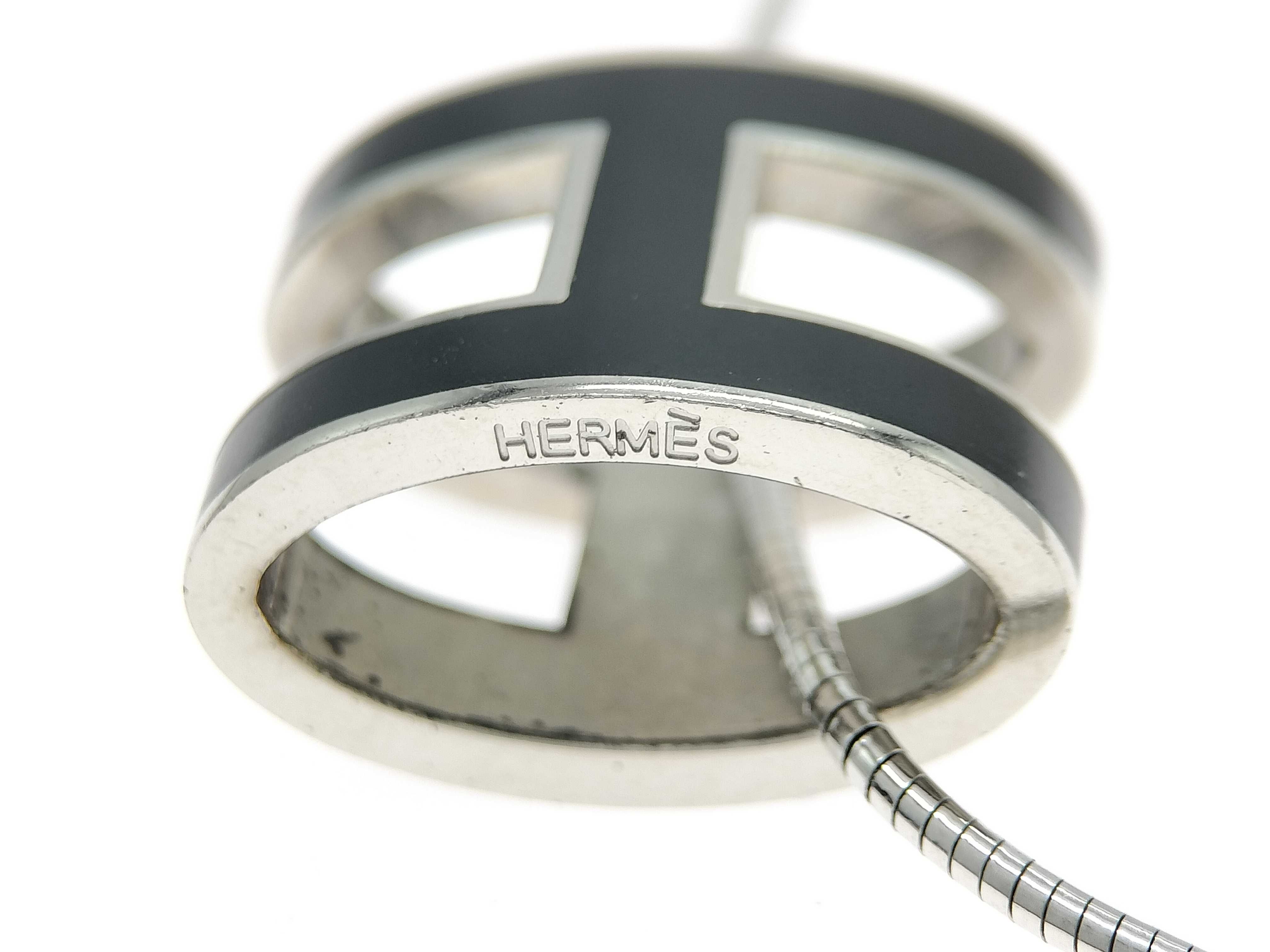 Pop Ash Black x Silver Necklace 925 Engraved Necklace — view 9