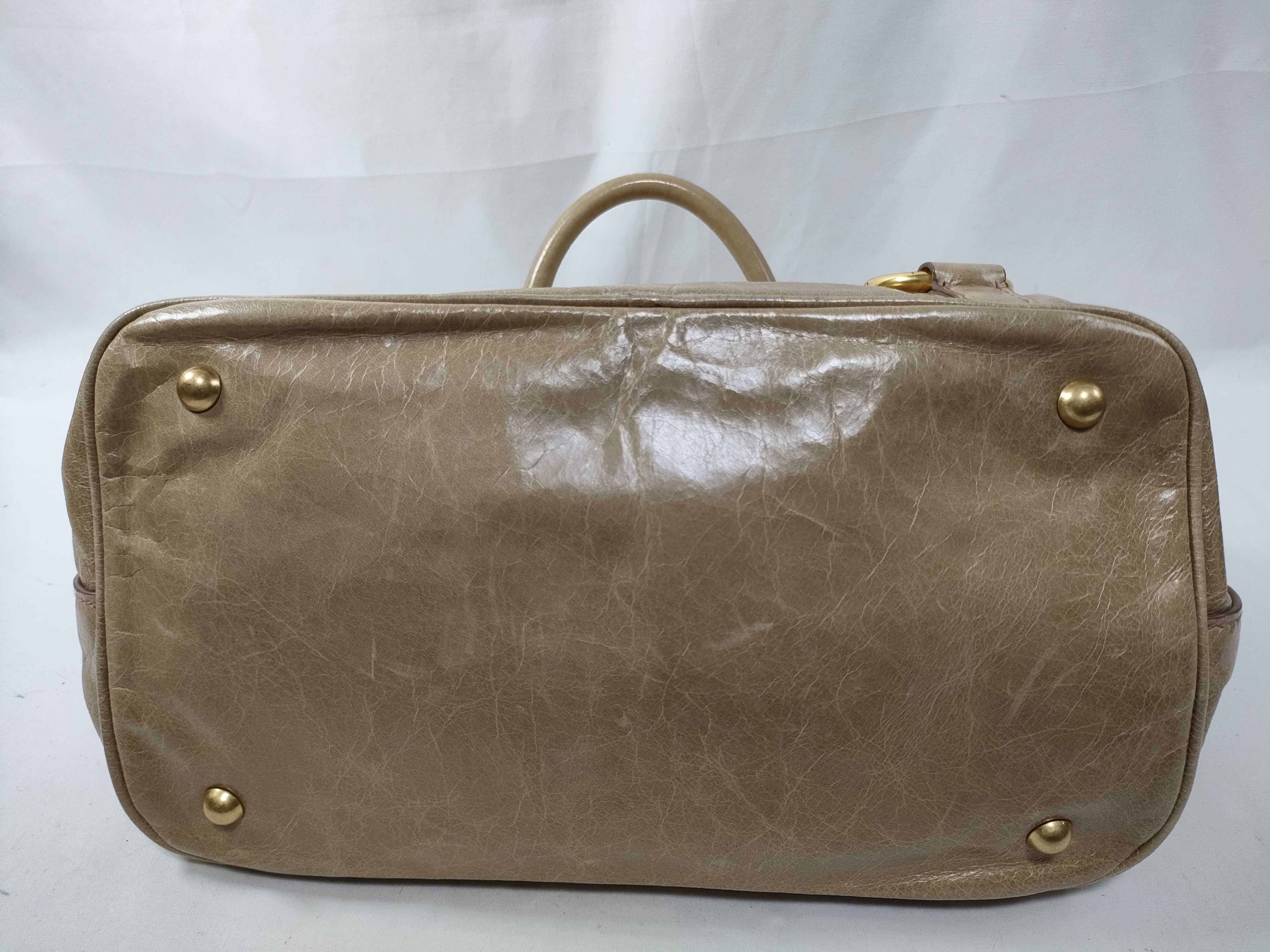 Leather 2-Way Handbag, Beige, RN0685 (Handbag) — view 6