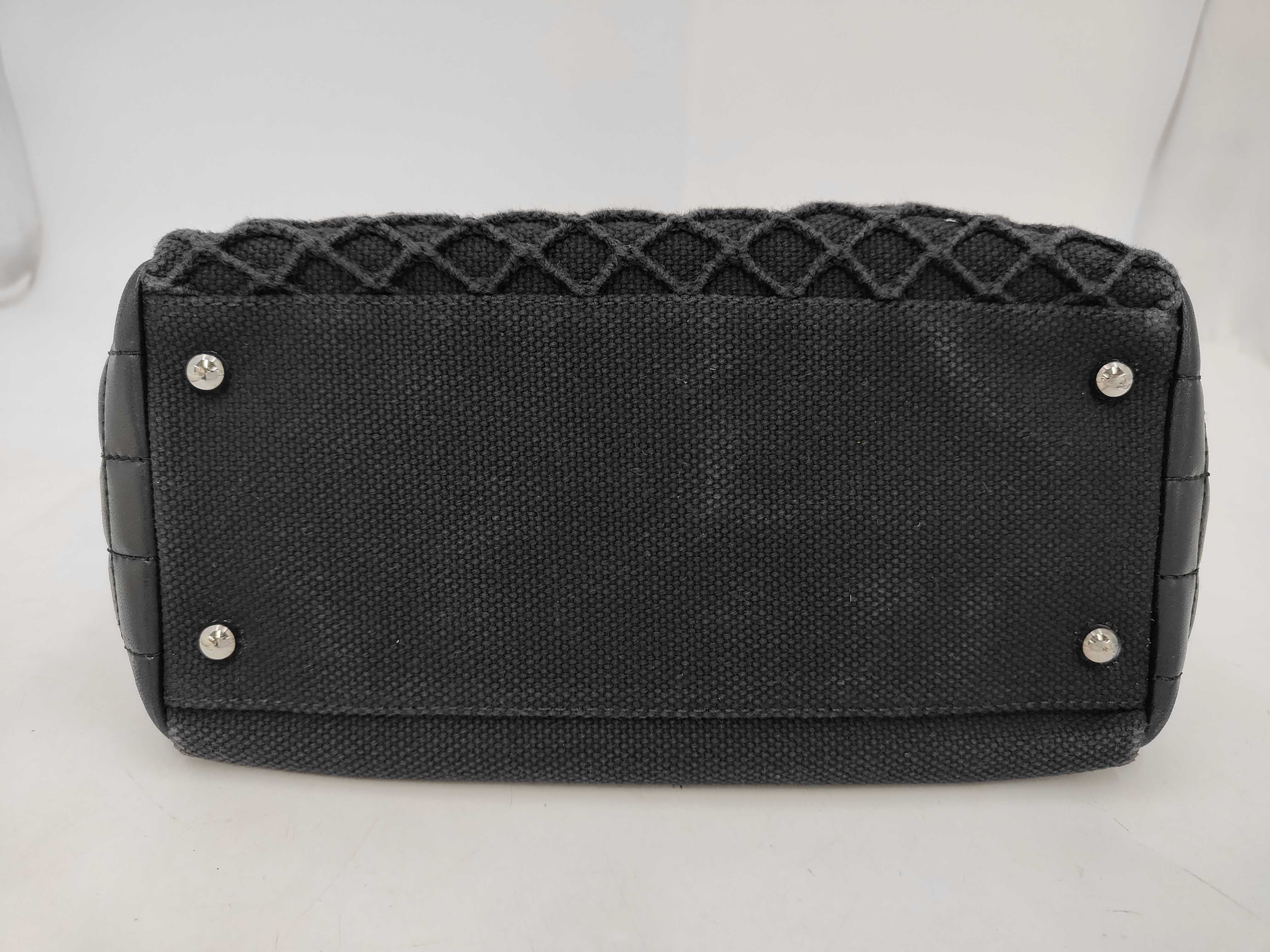 Chocolate Bar Canvas Black Chain Shoulder Bag (with Authenticity Card and Seal) — view 6