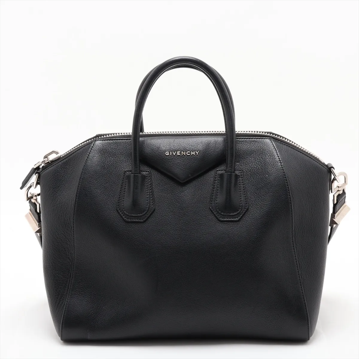 Antigona Leather 2-Way Handbag, Black