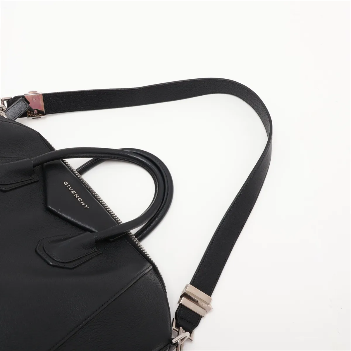 Antigona Leather 2-Way Handbag, Black — view 7