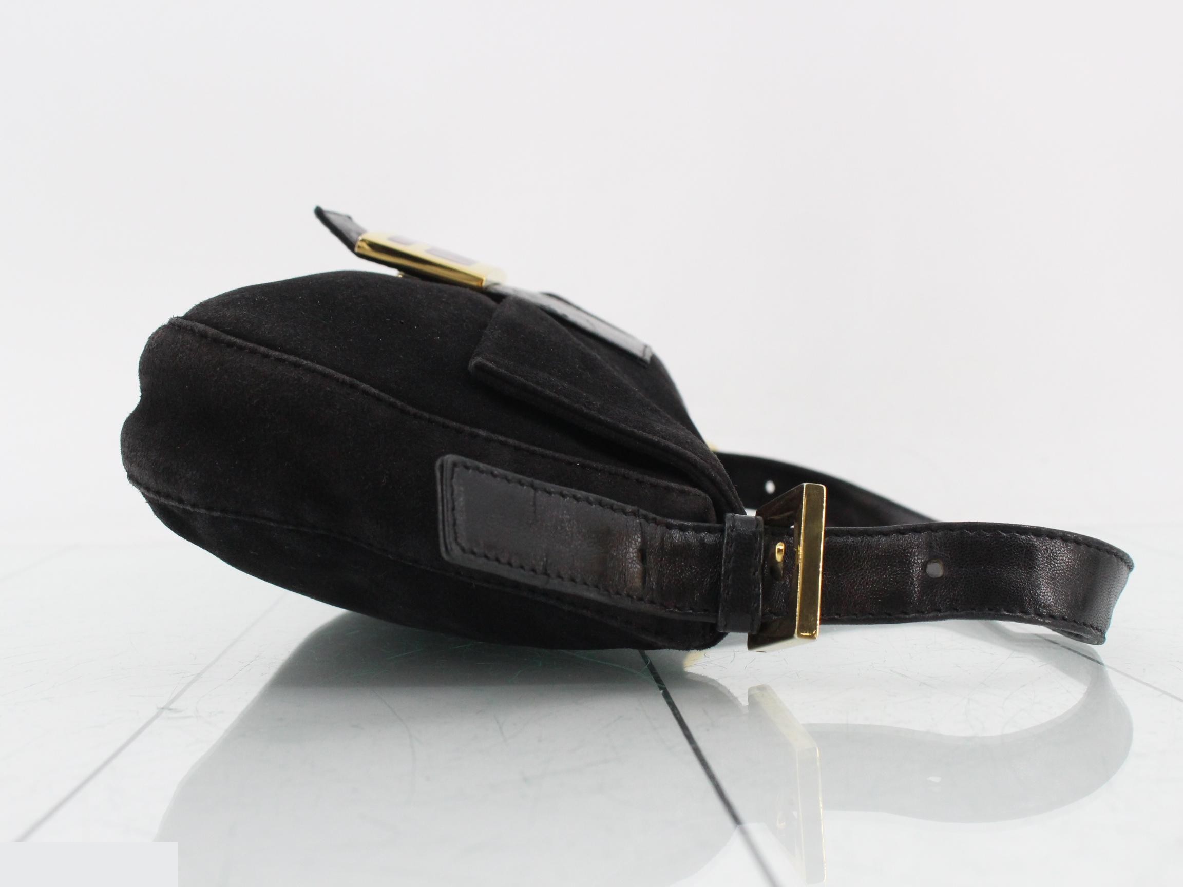 Mamma Bucket Suede Black Shoulder Bag — view 3