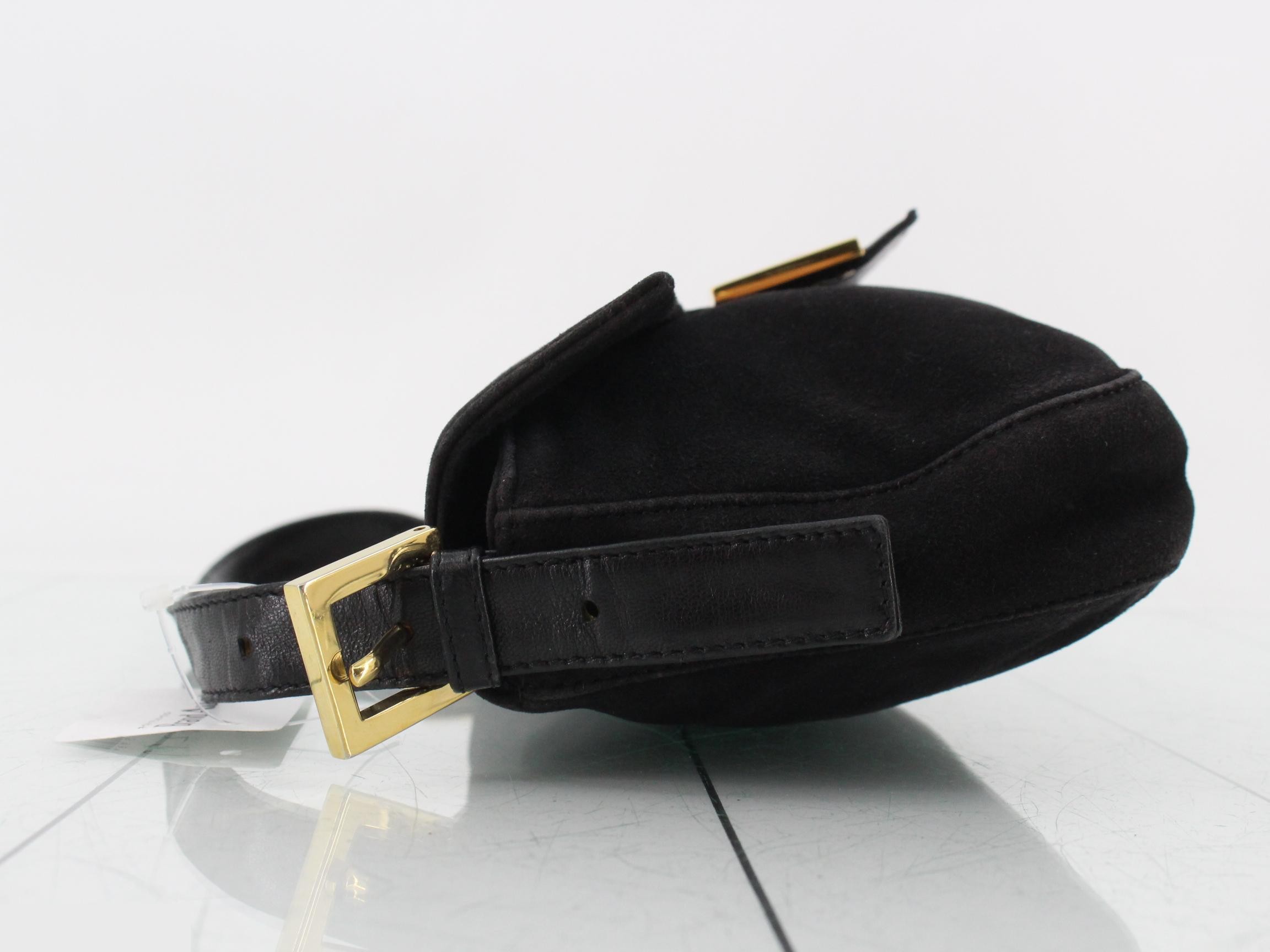 Mamma Bucket Suede Black Shoulder Bag — view 4