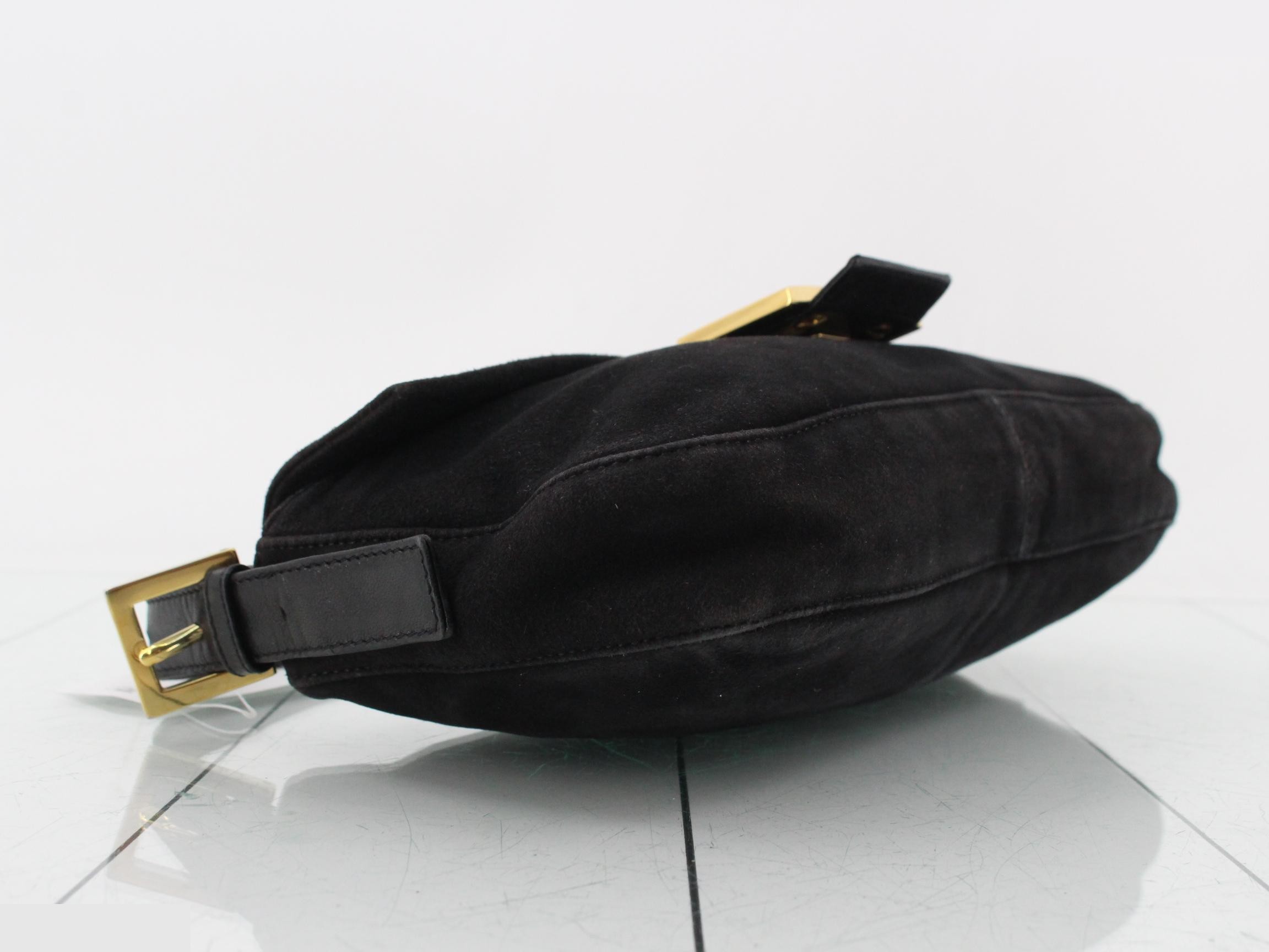 Mamma Bucket Suede Black Shoulder Bag — view 5