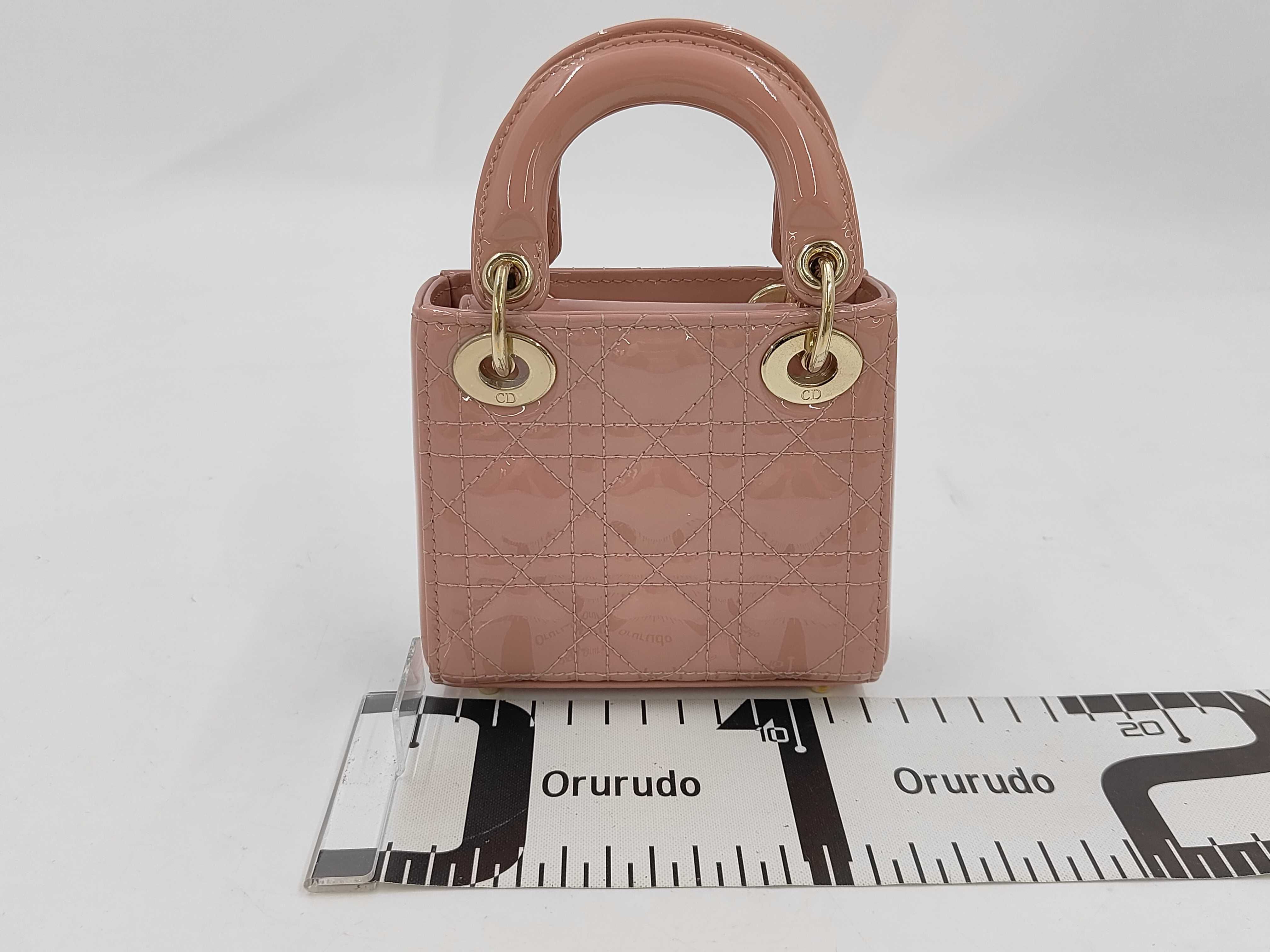 Lady Dior Enamel Handbag, Pink, Mini Handbag — view 2