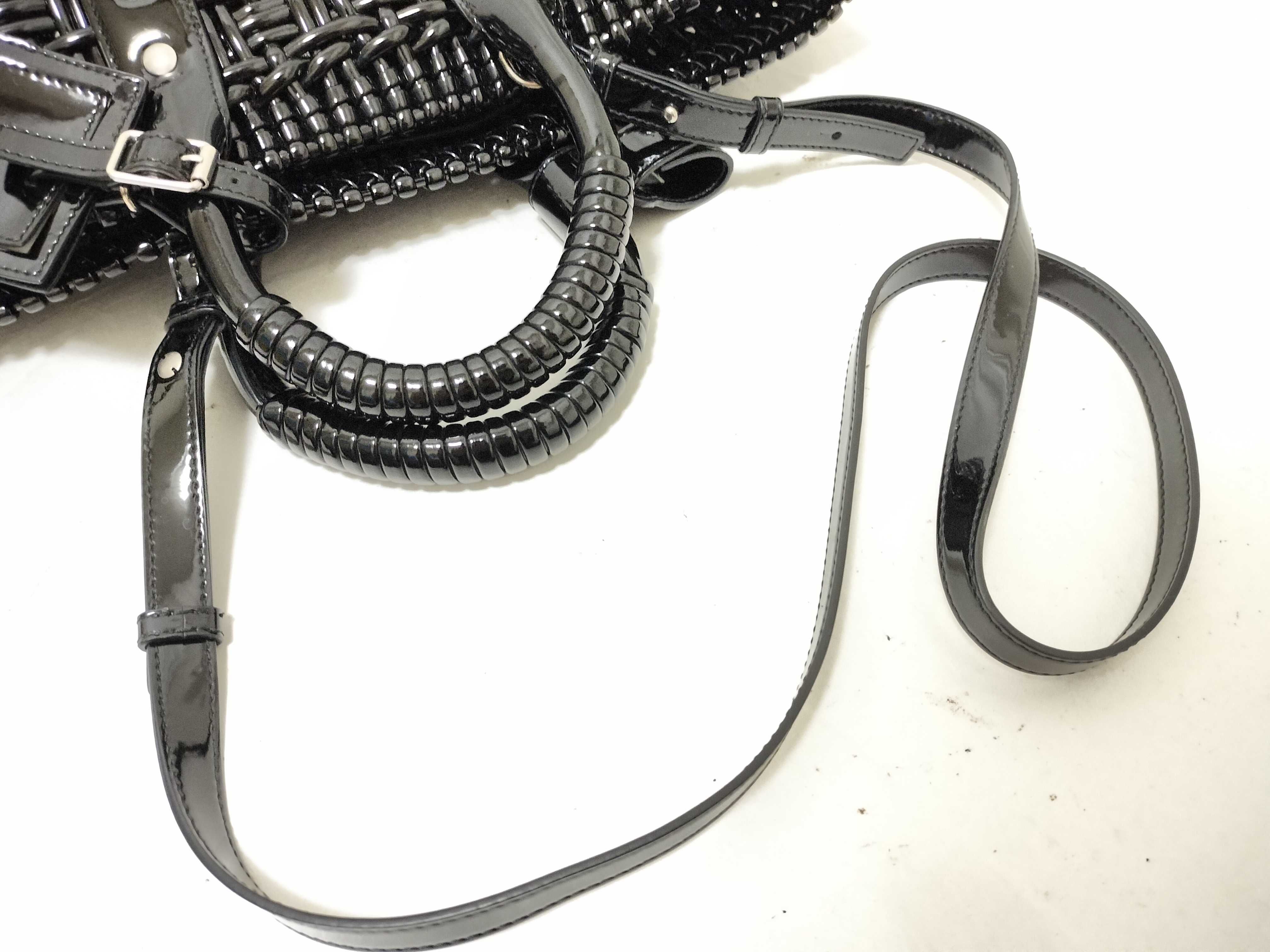 Bistro Basket Bag XS Patent Leather 2-Way Handbag Black 671342 Handbag — view 6