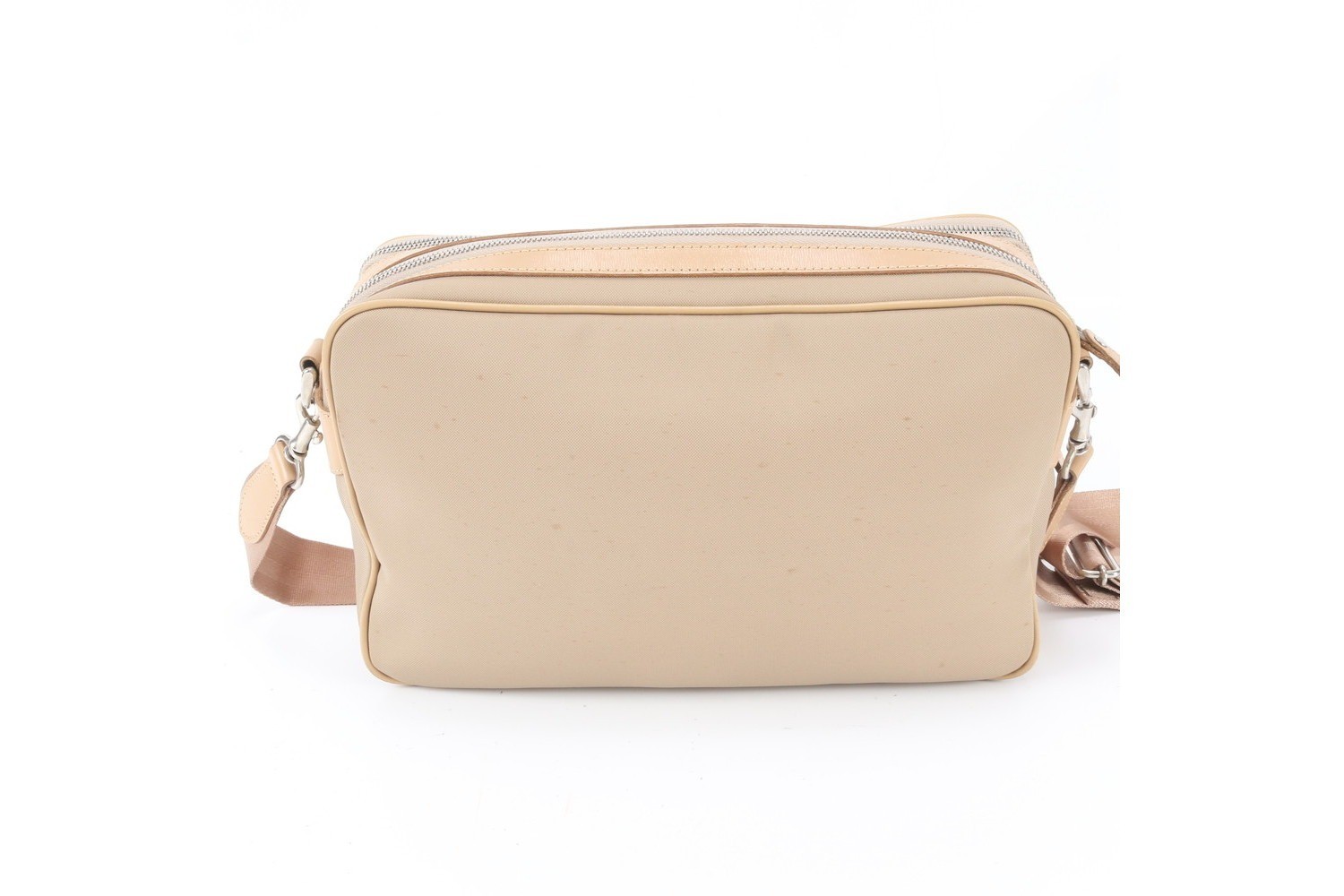 Leather and canvas shoulder bag, crossbody bag, messenger bag. — view 3