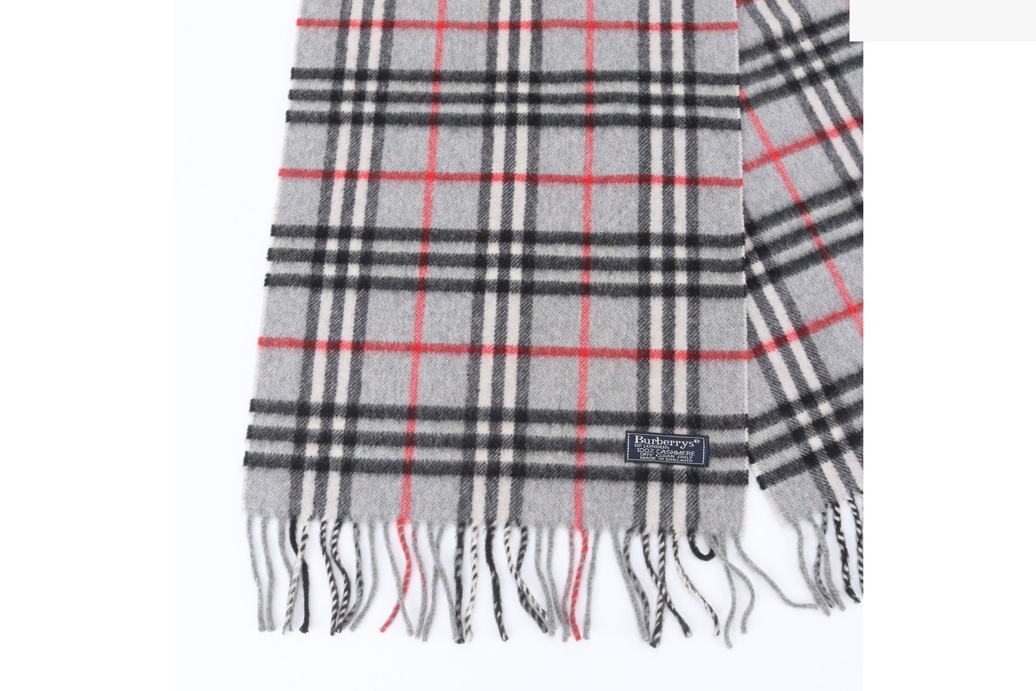 100% Cashmere Check Pattern Scarf — view 2