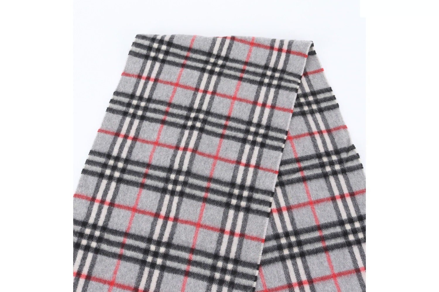 100% Cashmere Check Pattern Scarf — view 4