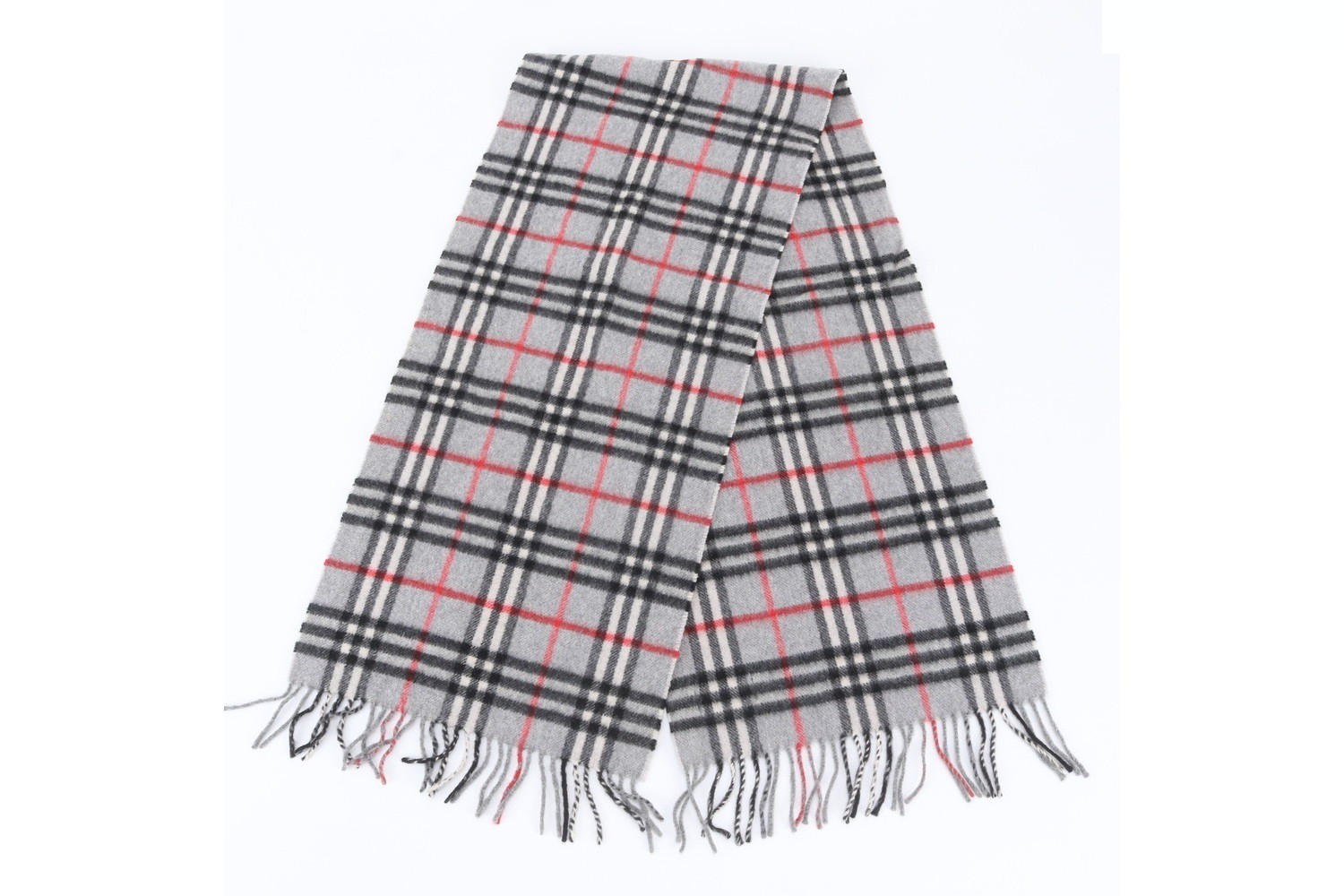 100% Cashmere Check Pattern Scarf — view 5