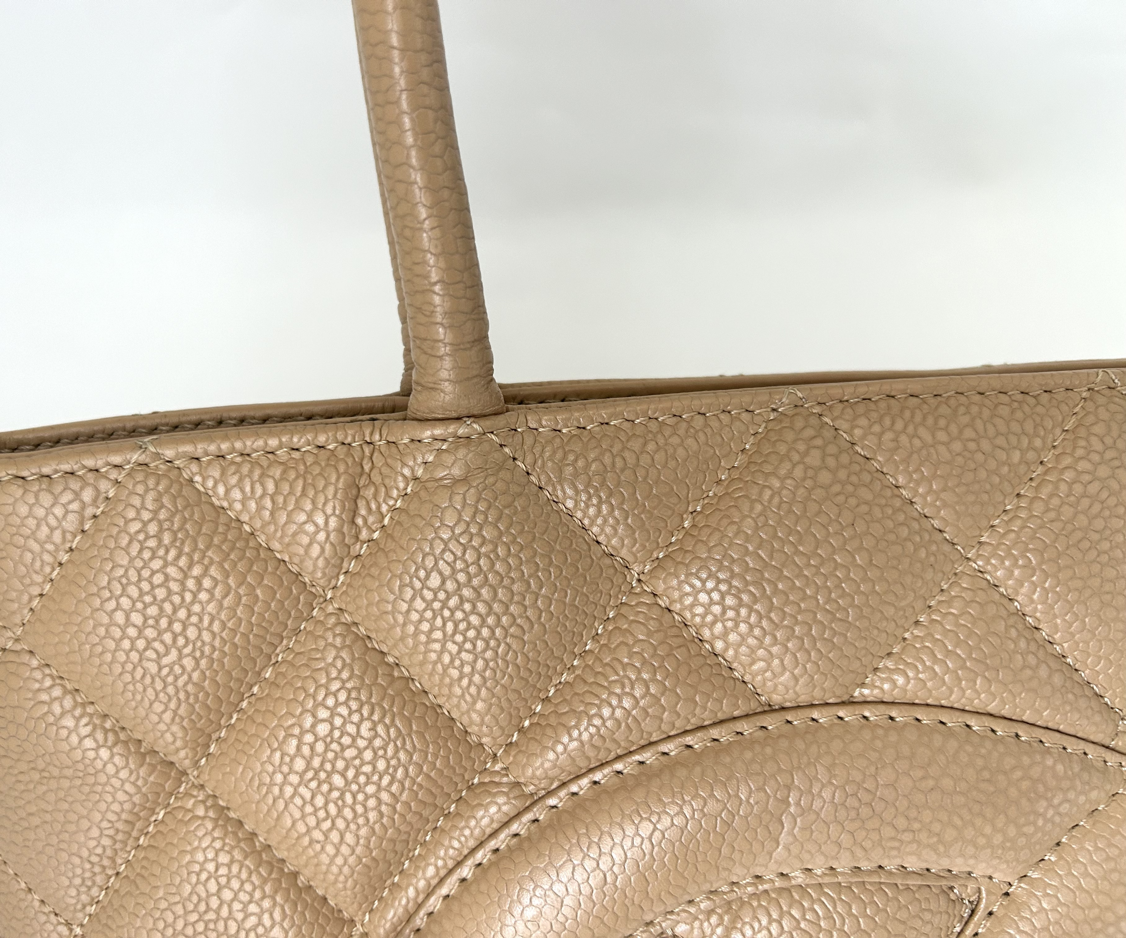 Reprint Tote Caviar Skin Gold Hardware Bag — view 5