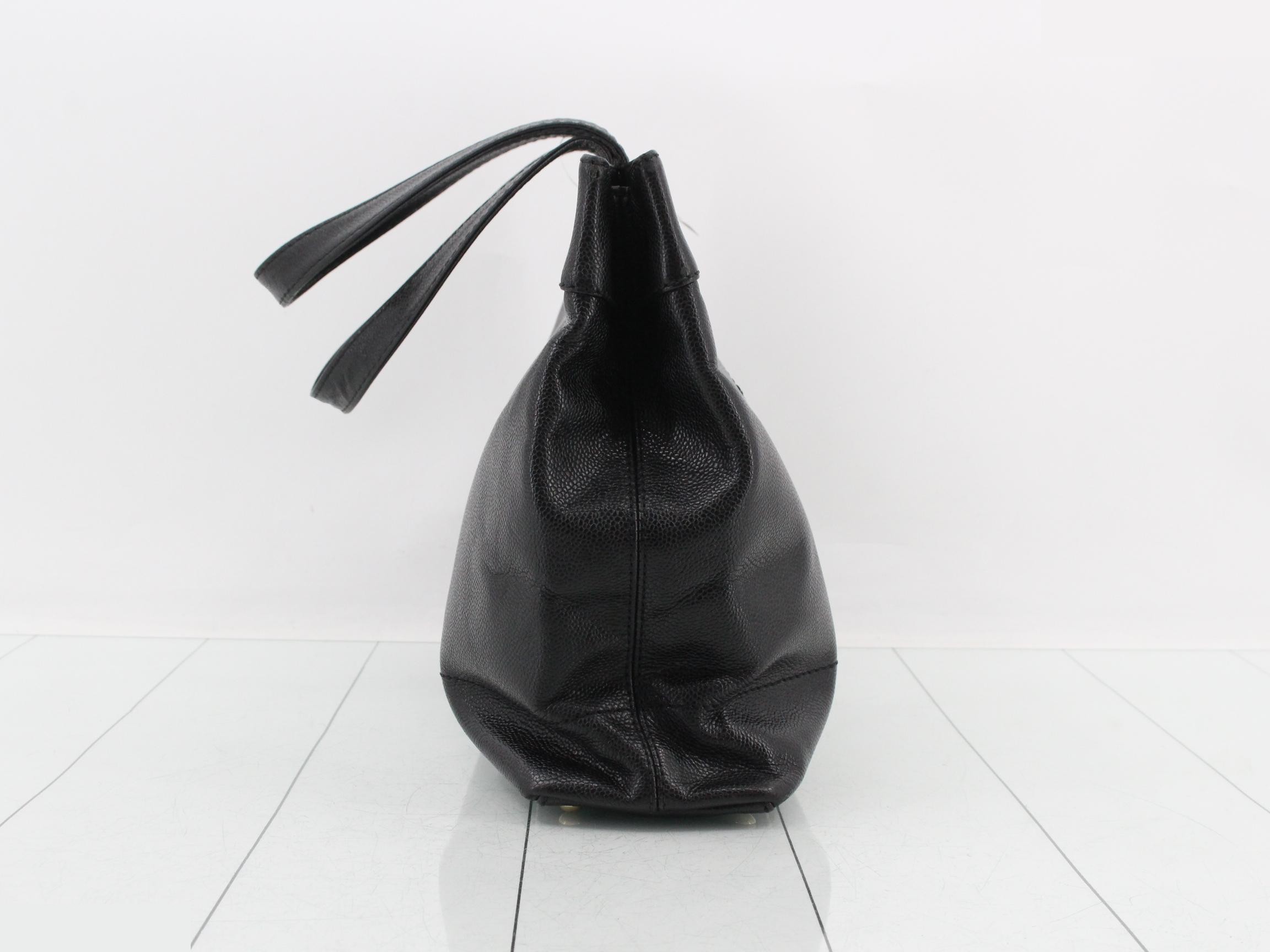 Caviar leather Matelassé large Coco chain tote bag, black, gold hardware, serial number 7. — view 4