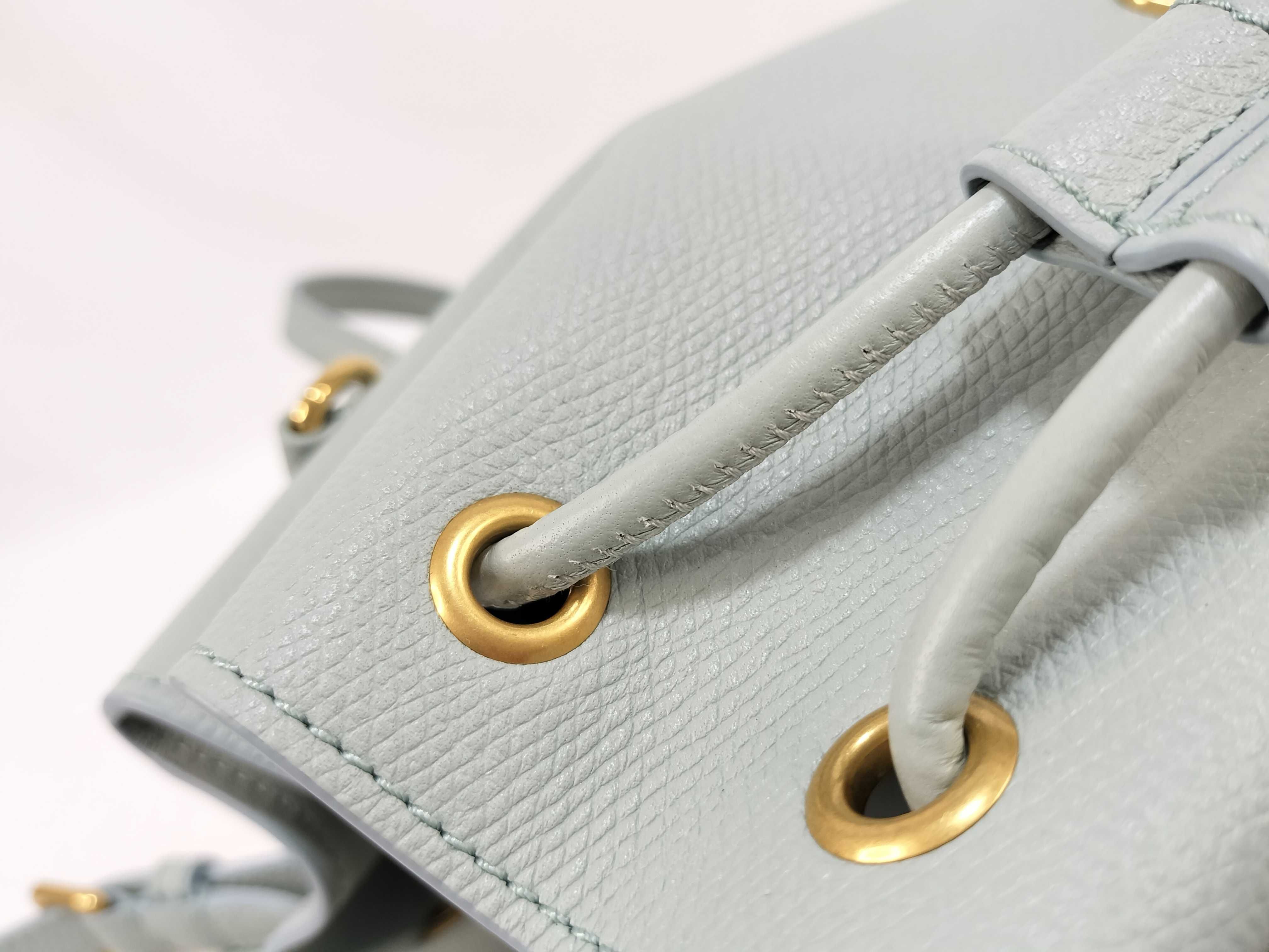V-logo Signature Leather 2-Way Handbag, Blue Shoulder Bag — view 12