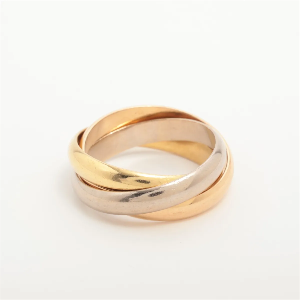 Trinity Ring 750 (Yellow Gold x Pink Gold x White Gold) 9.3g Size 55 VR4898 (Solder markings, dents) B4052755 — view 2