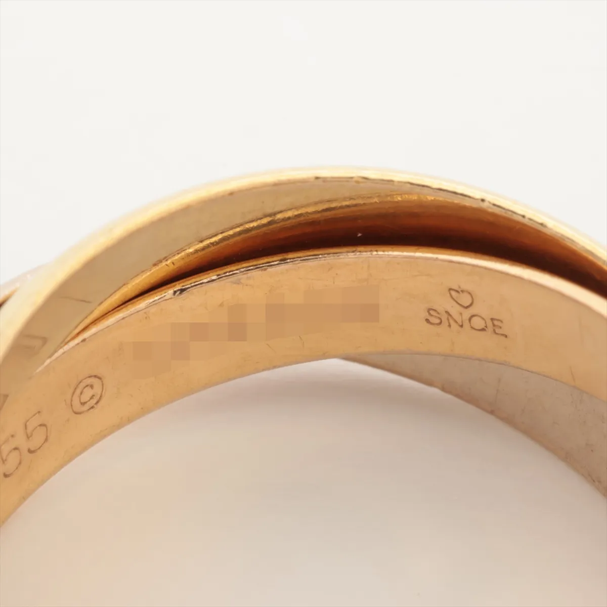 Trinity Ring 750 (Yellow Gold x Pink Gold x White Gold) 9.3g Size 55 VR4898 (Solder markings, dents) B4052755 — view 4