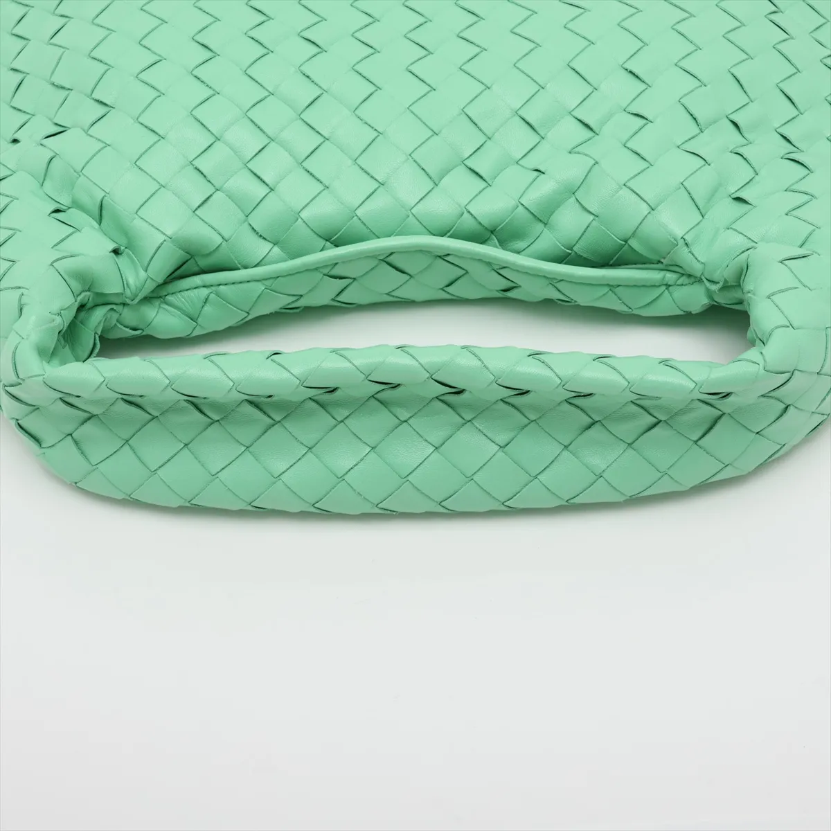 Intrecciato Small Hop Leather Shoulder Bag, Green — view 5
