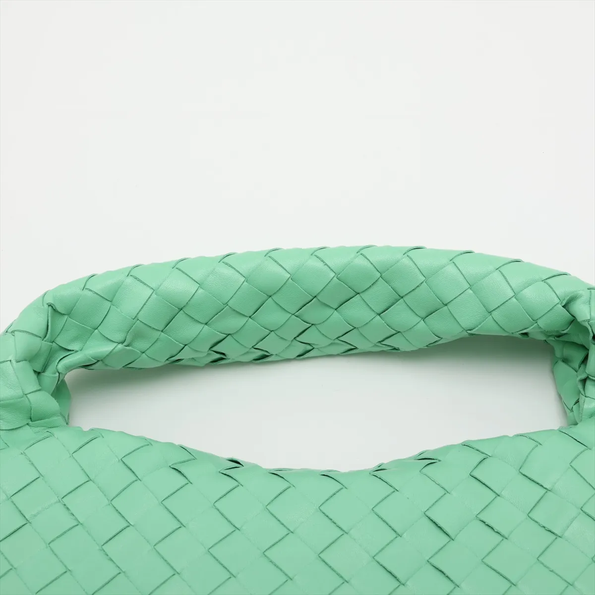 Intrecciato Small Hop Leather Shoulder Bag, Green — view 6