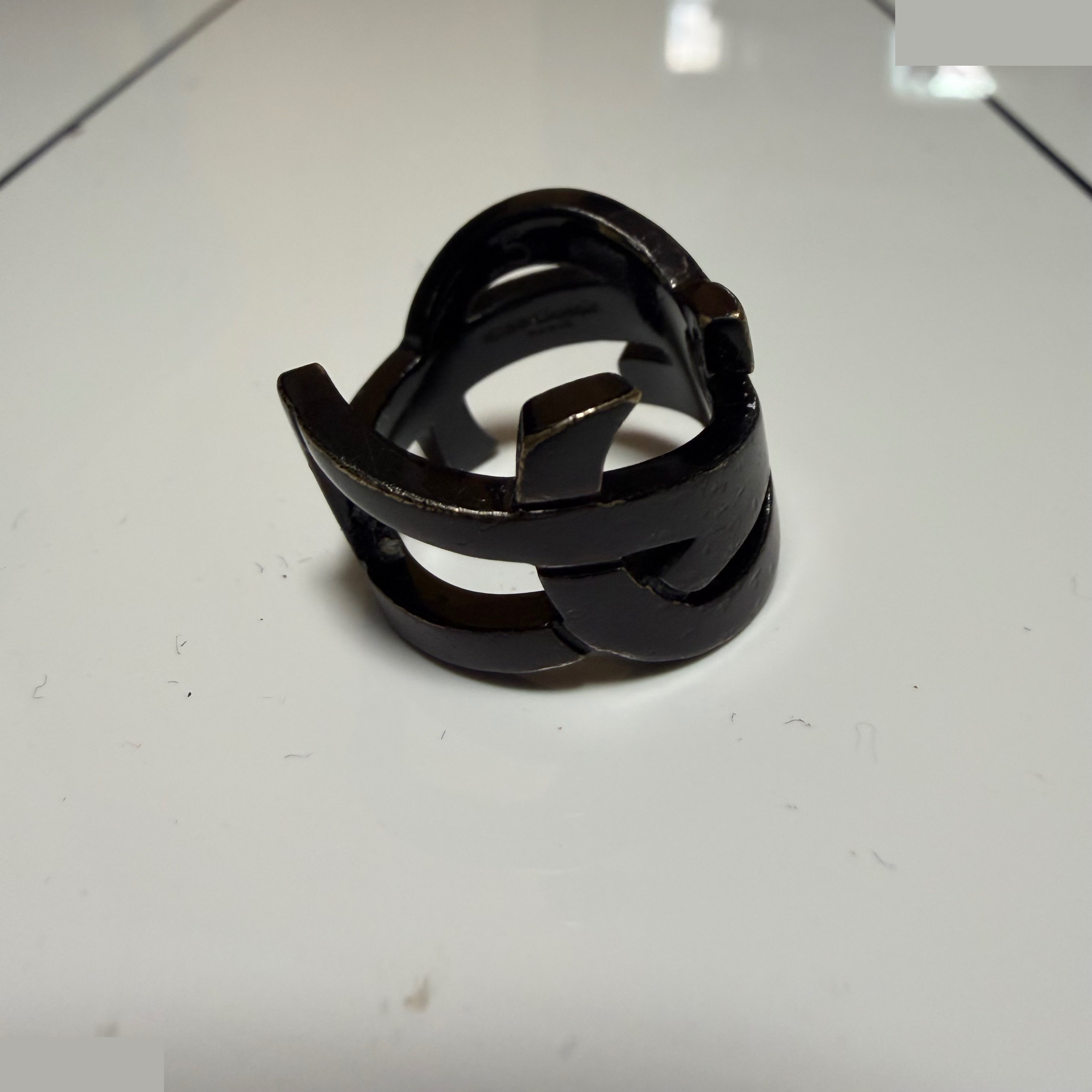 Y line (precious metal) ring engraving 5 actual size #9.5 — view 2