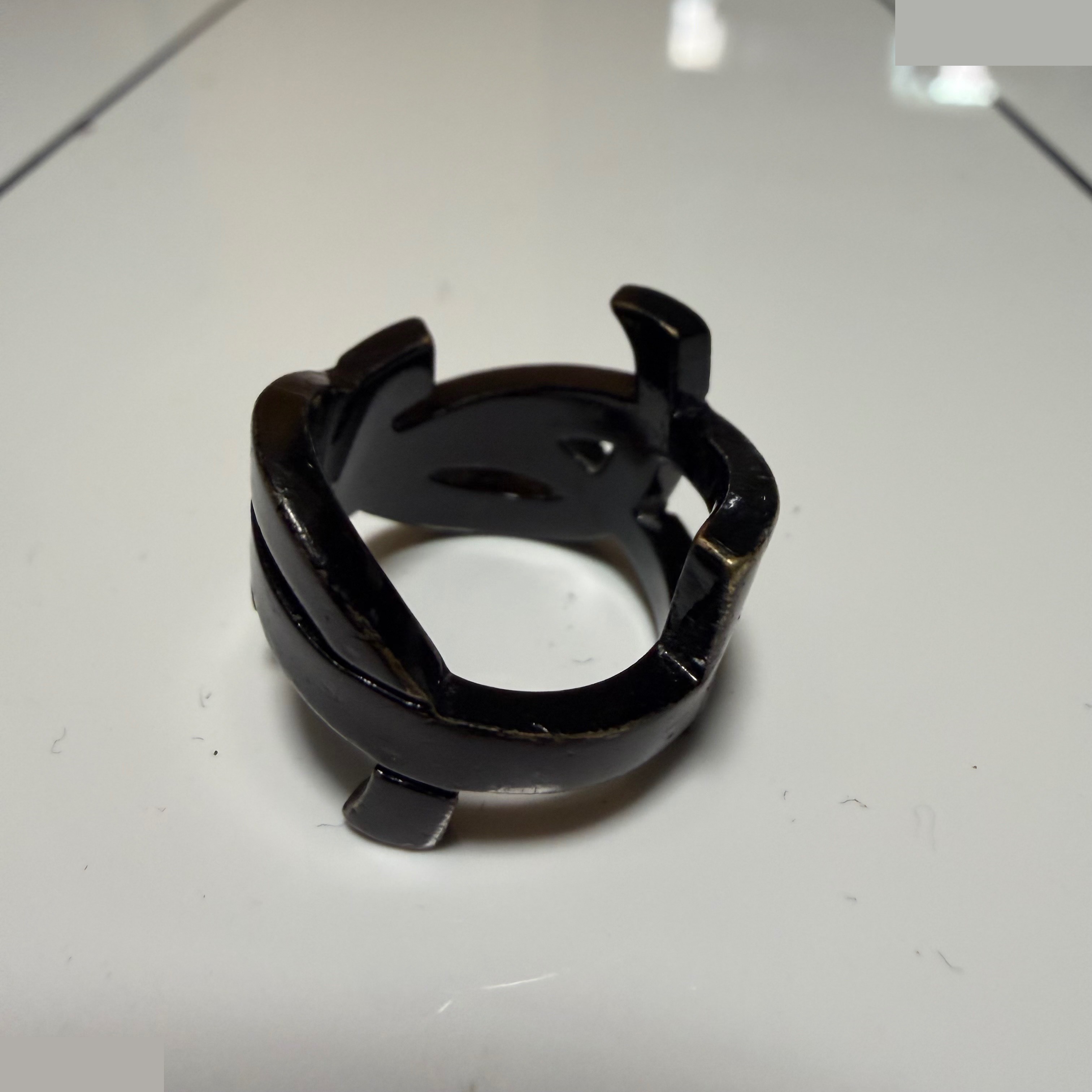 Y line (precious metal) ring engraving 5 actual size #9.5 — view 3