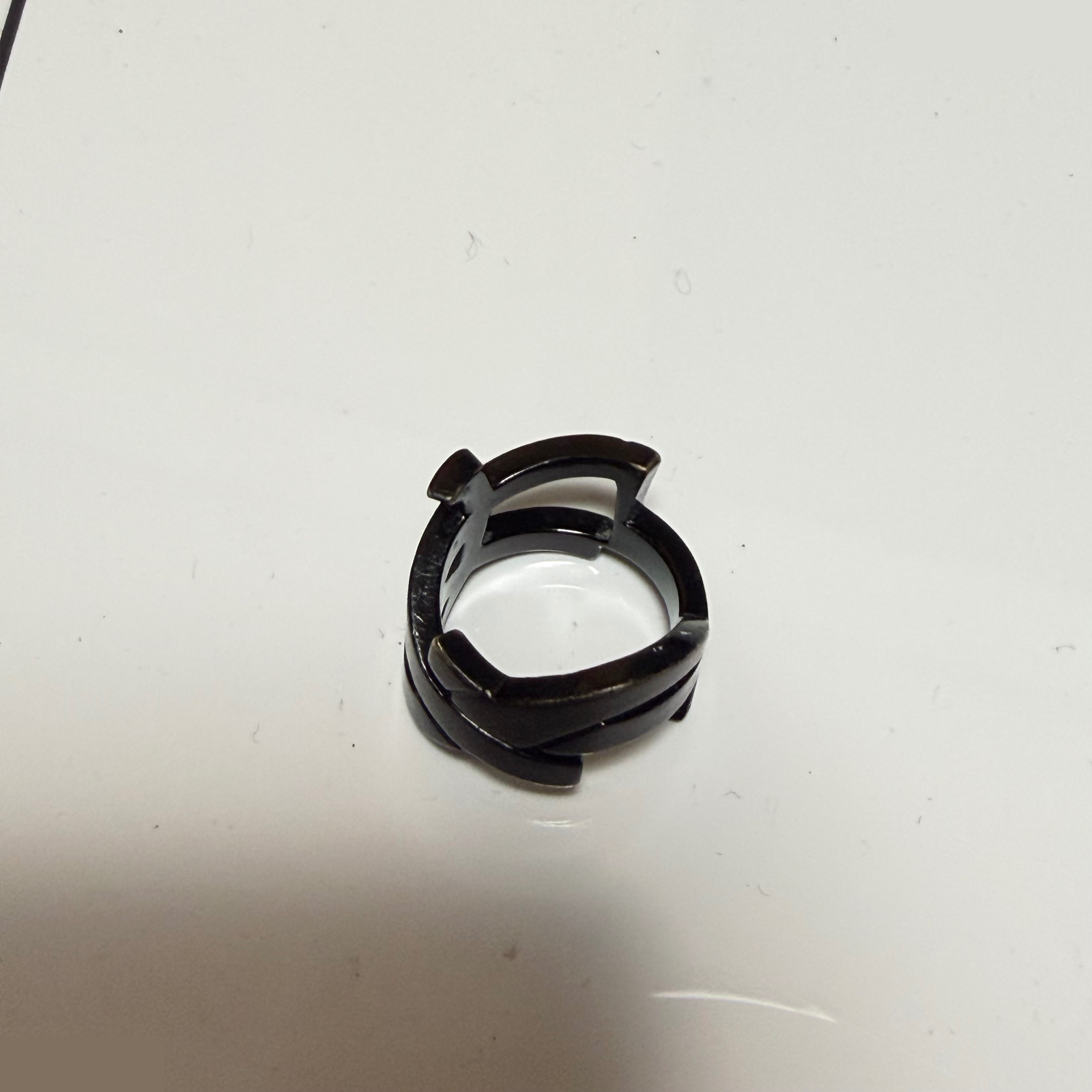Y line (precious metal) ring engraving 5 actual size #9.5 — view 4