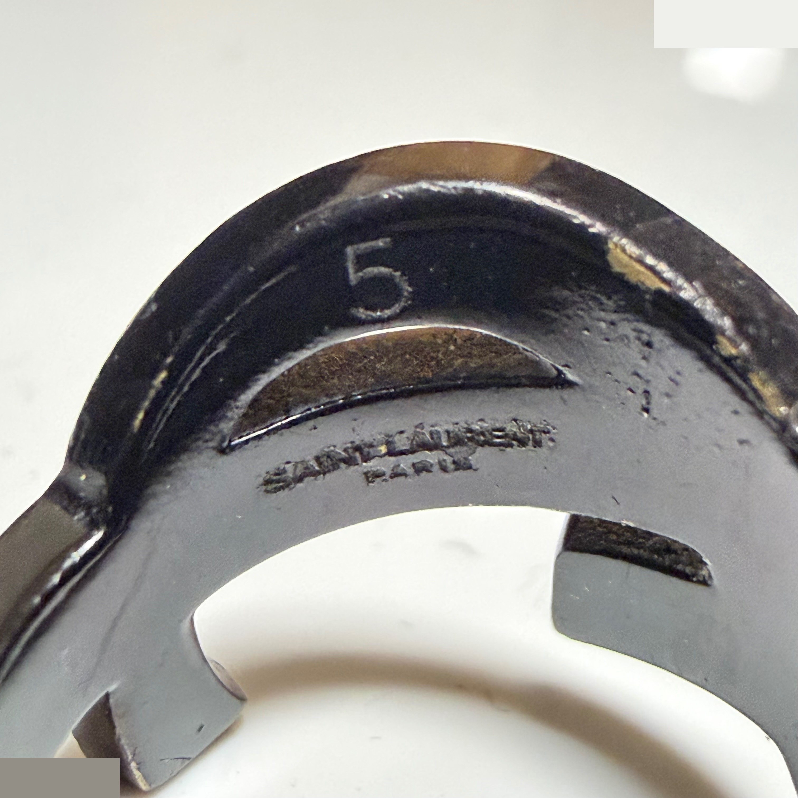Y line (precious metal) ring engraving 5 actual size #9.5 — view 5