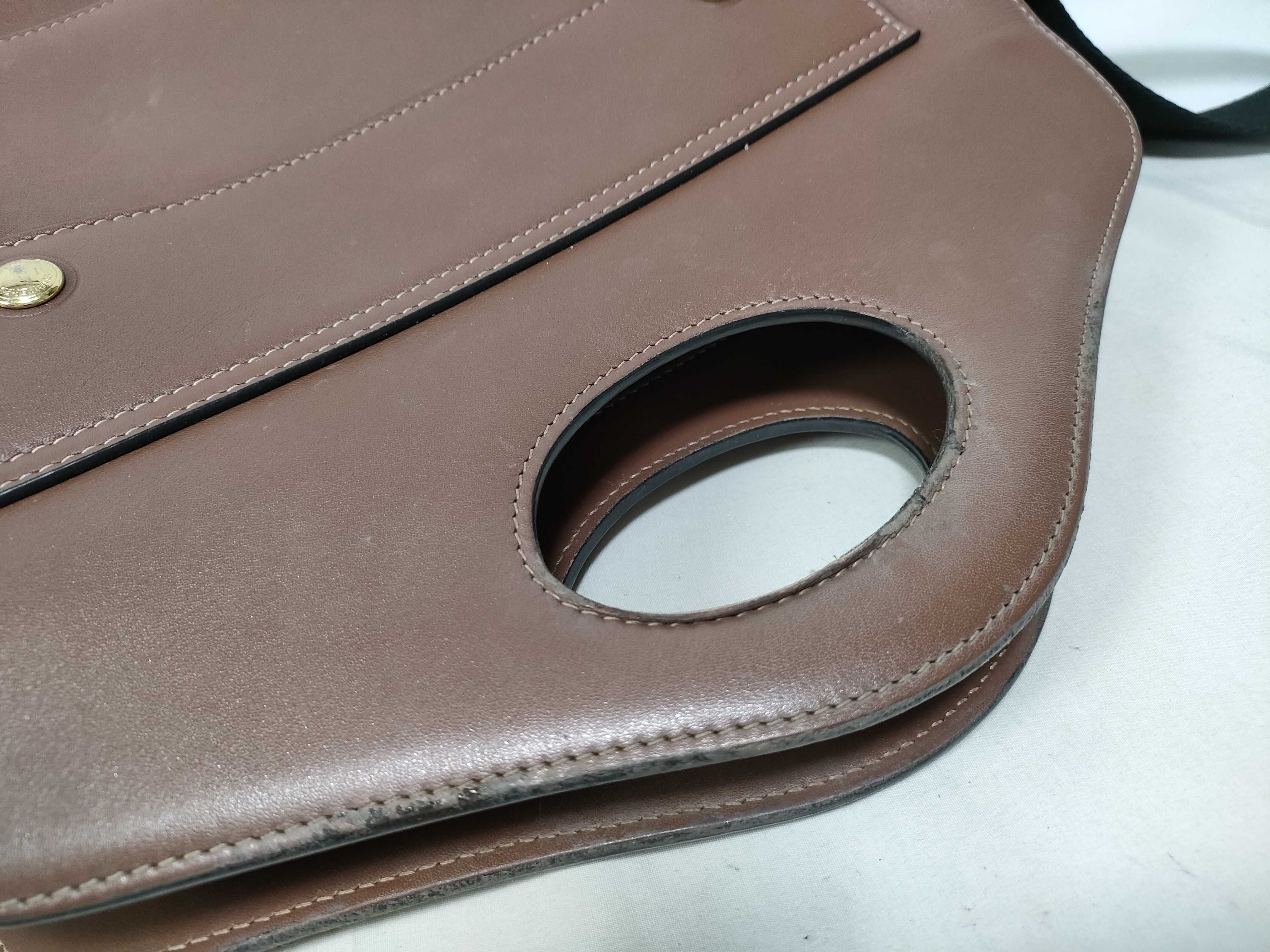 2-way bag with long strap, leather, brown handbag — view 13
