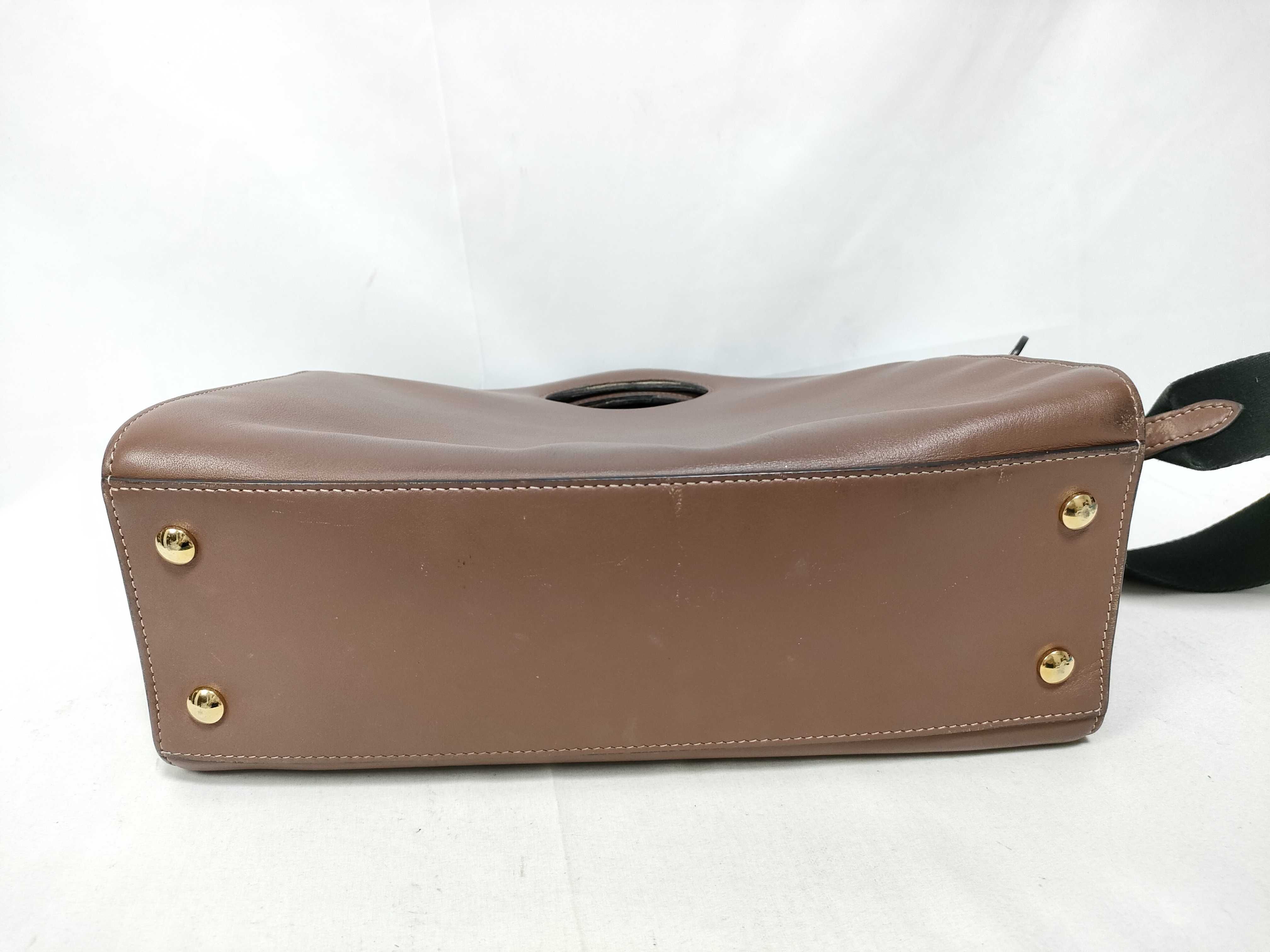 2-way bag with long strap, leather, brown handbag — view 3