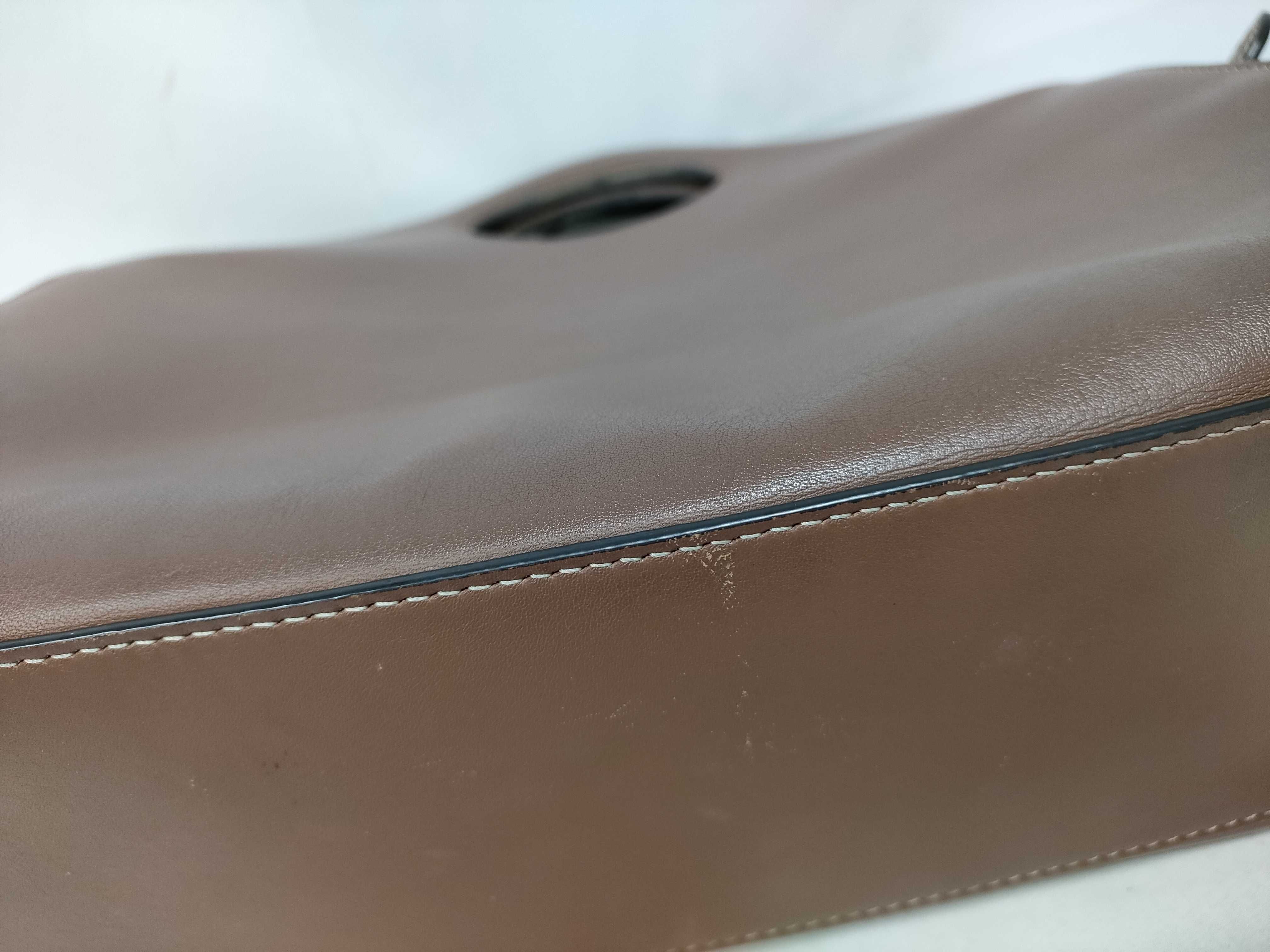 2-way bag with long strap, leather, brown handbag — view 4