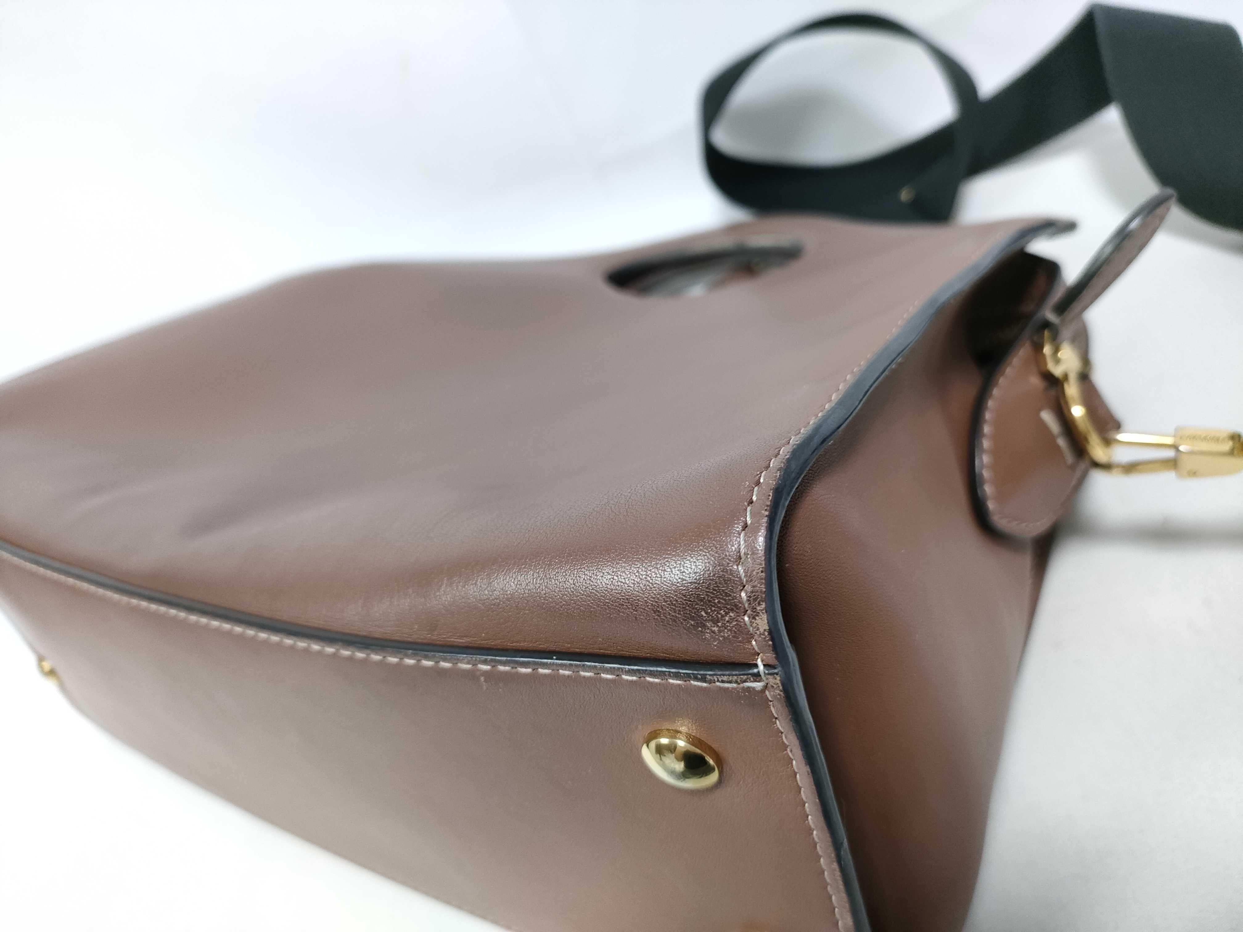 2-way bag with long strap, leather, brown handbag — view 5