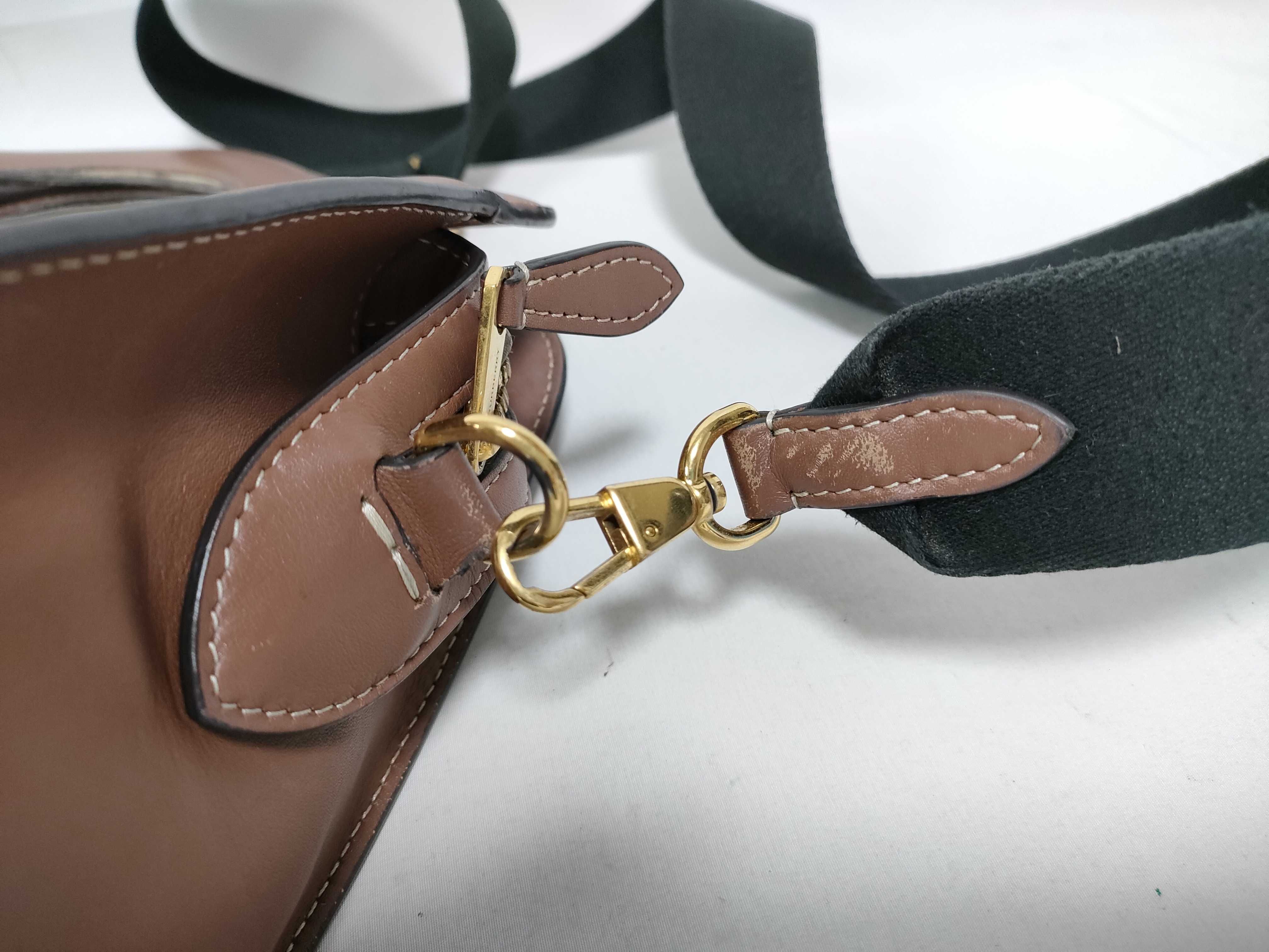 2-way bag with long strap, leather, brown handbag — view 6