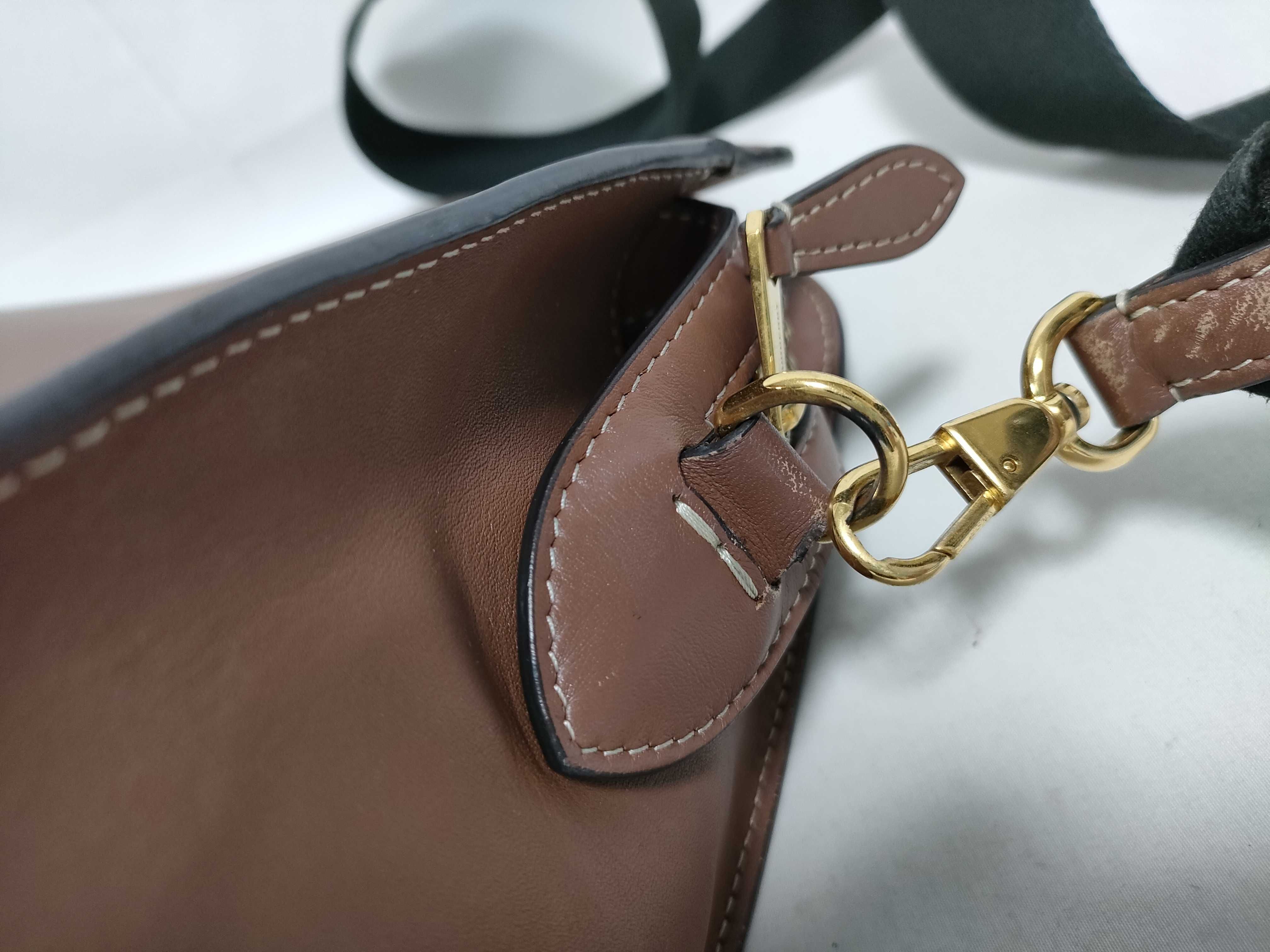 2-way bag with long strap, leather, brown handbag — view 7