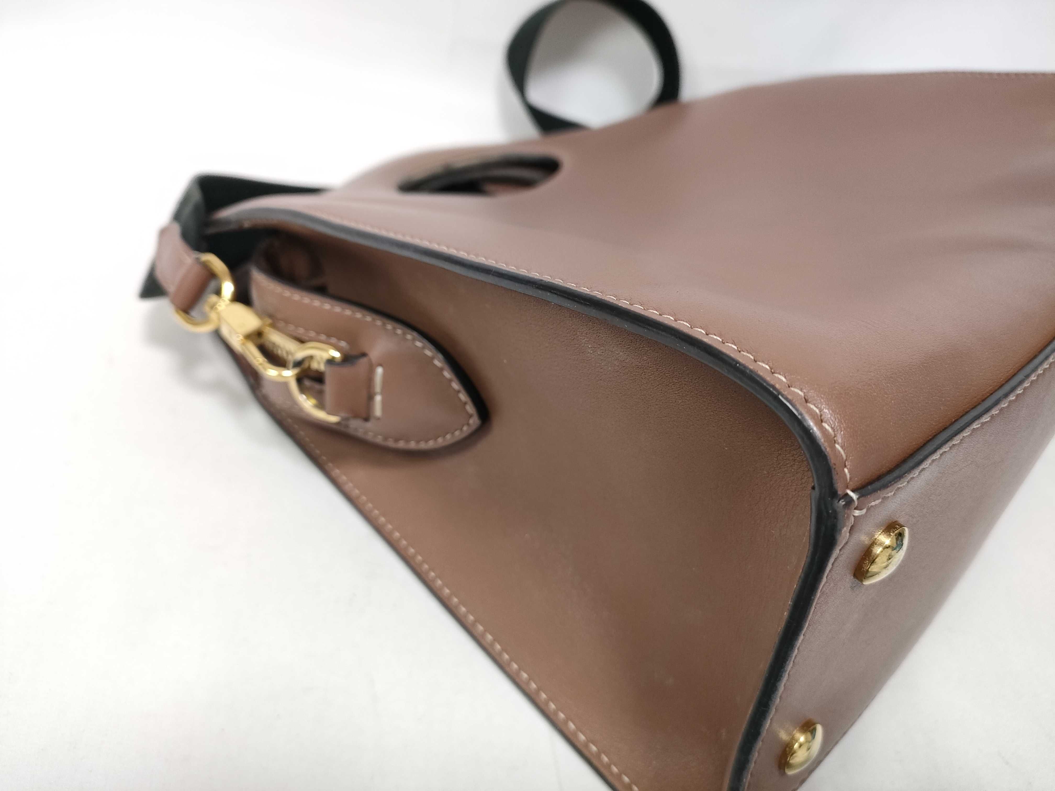 2-way bag with long strap, leather, brown handbag — view 8