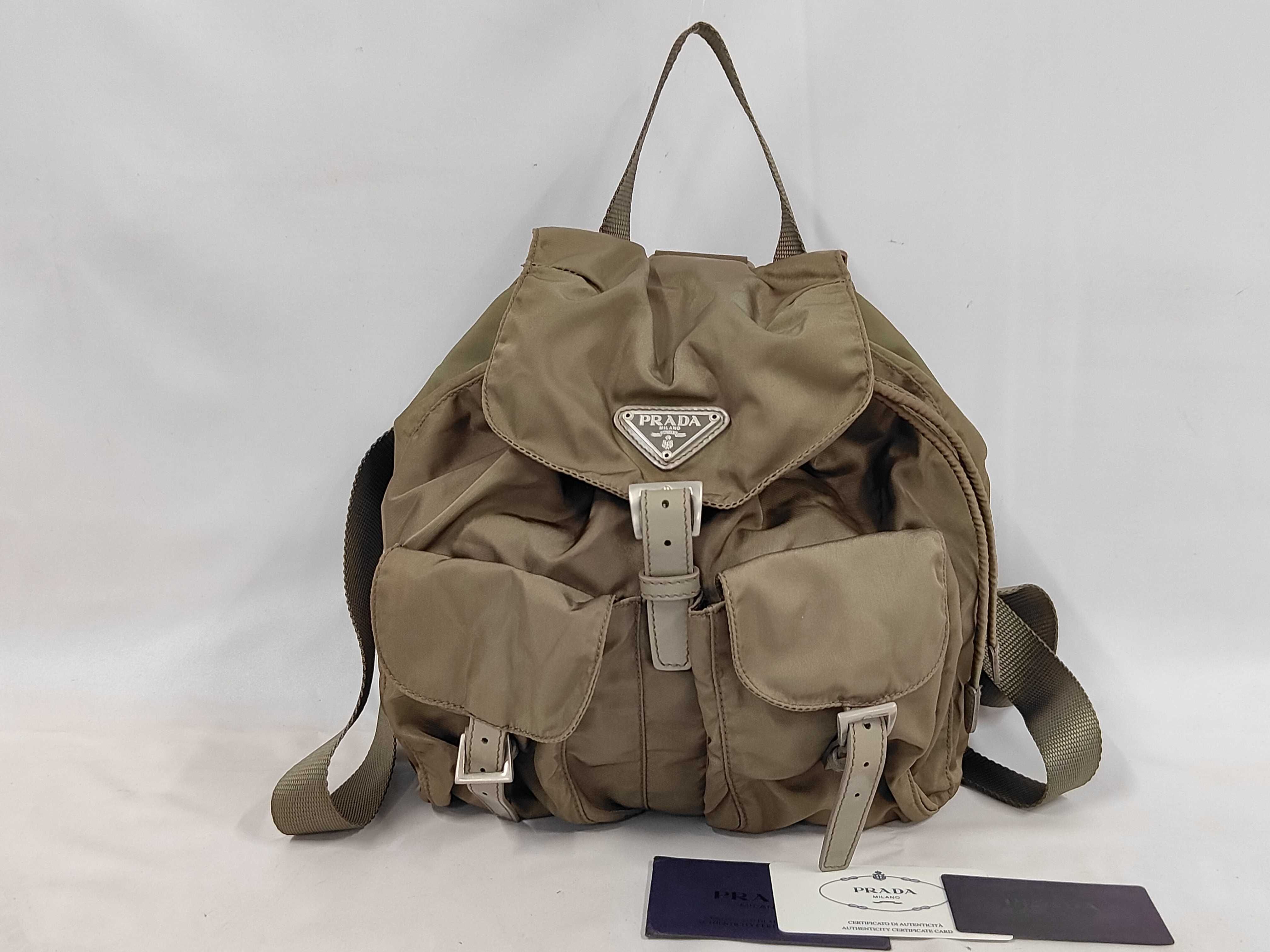 nylon backpack, khaki.