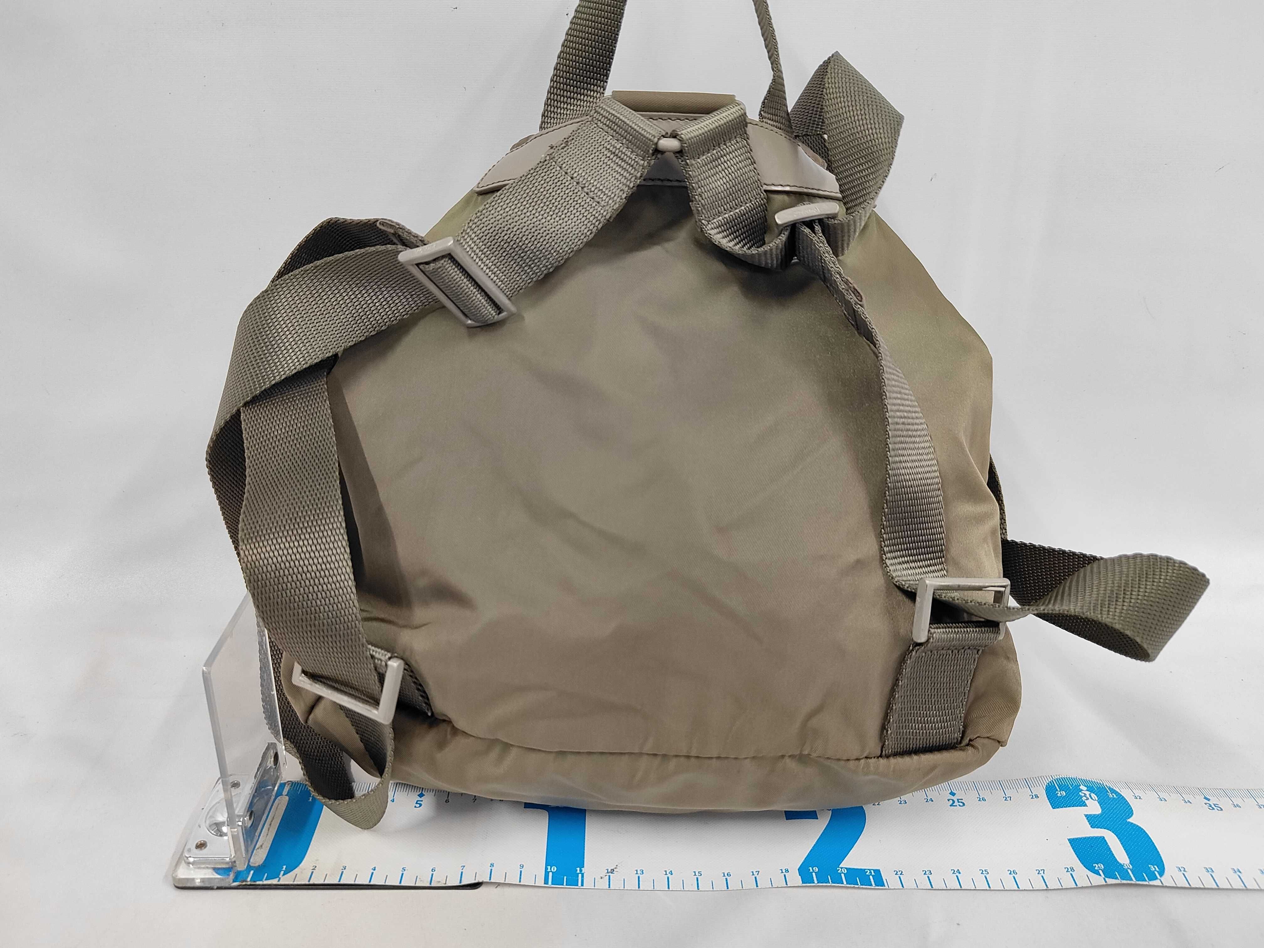nylon backpack, khaki. — view 2