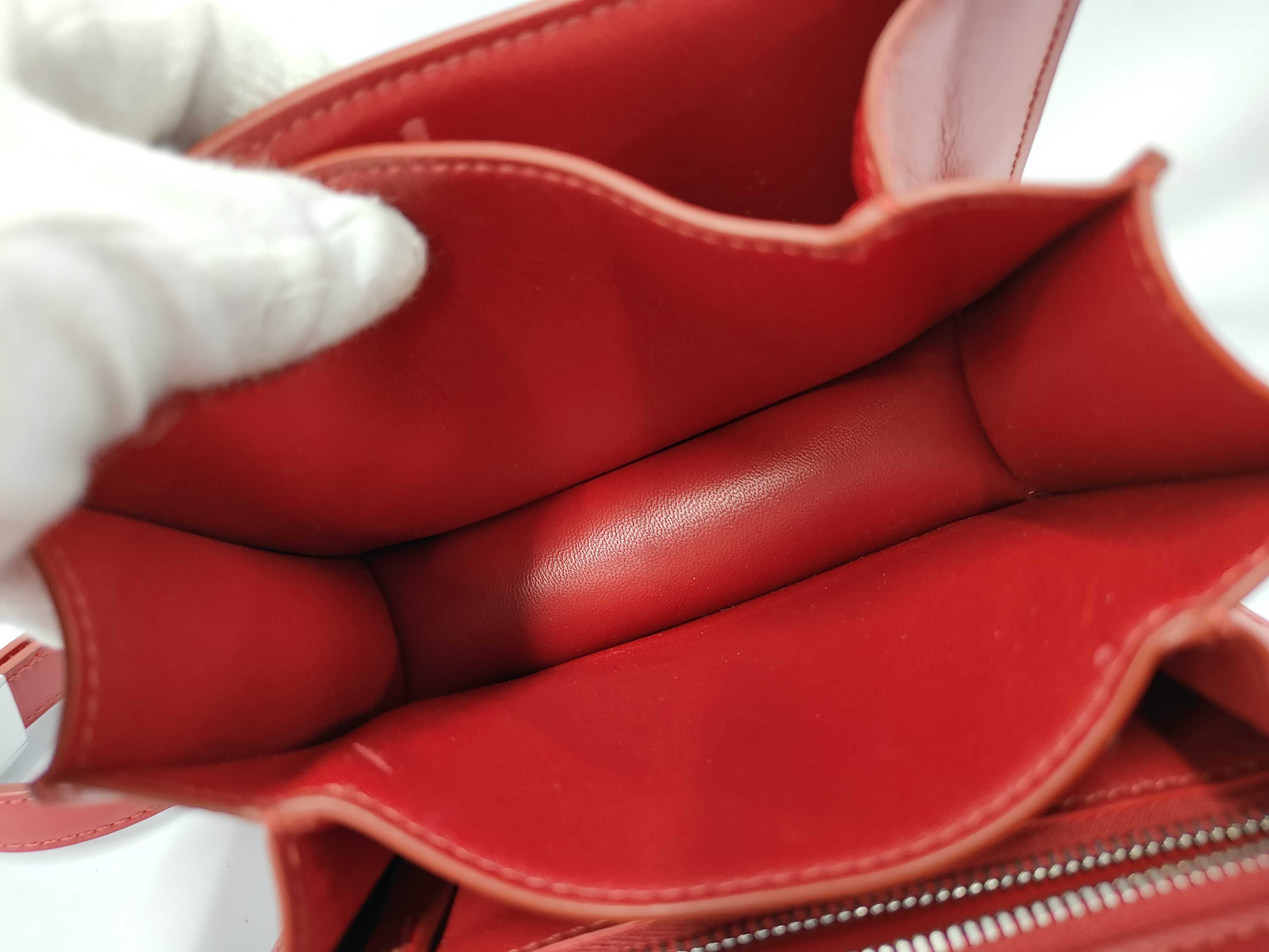 Classic Box Small Leather Shoulder Bag, Red — view 9