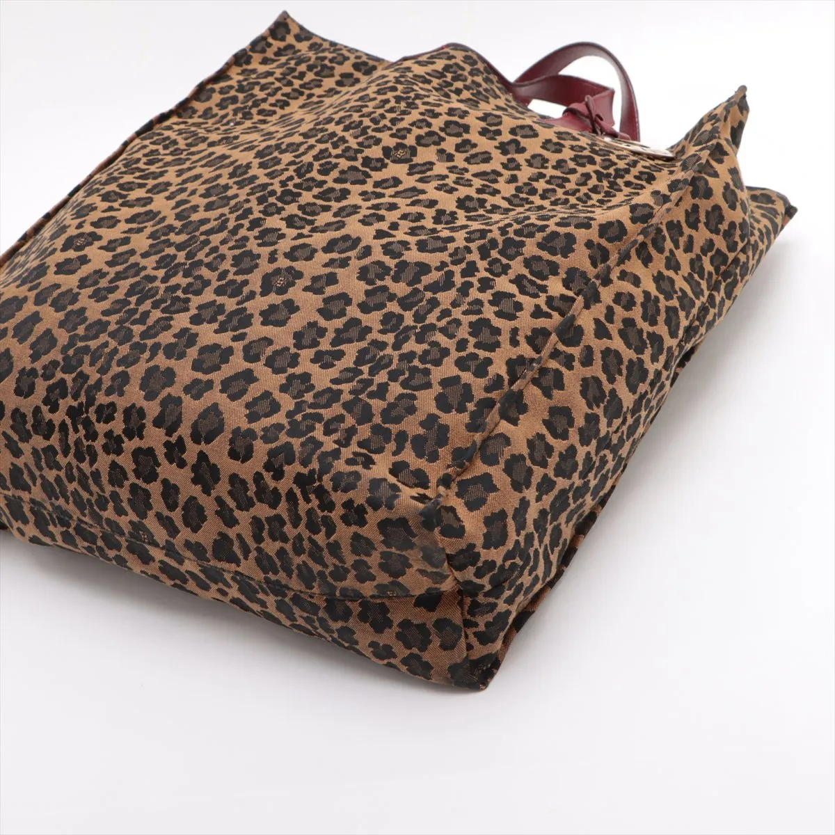 canvas x leather tote bag brown x red 8BH173 — view 3