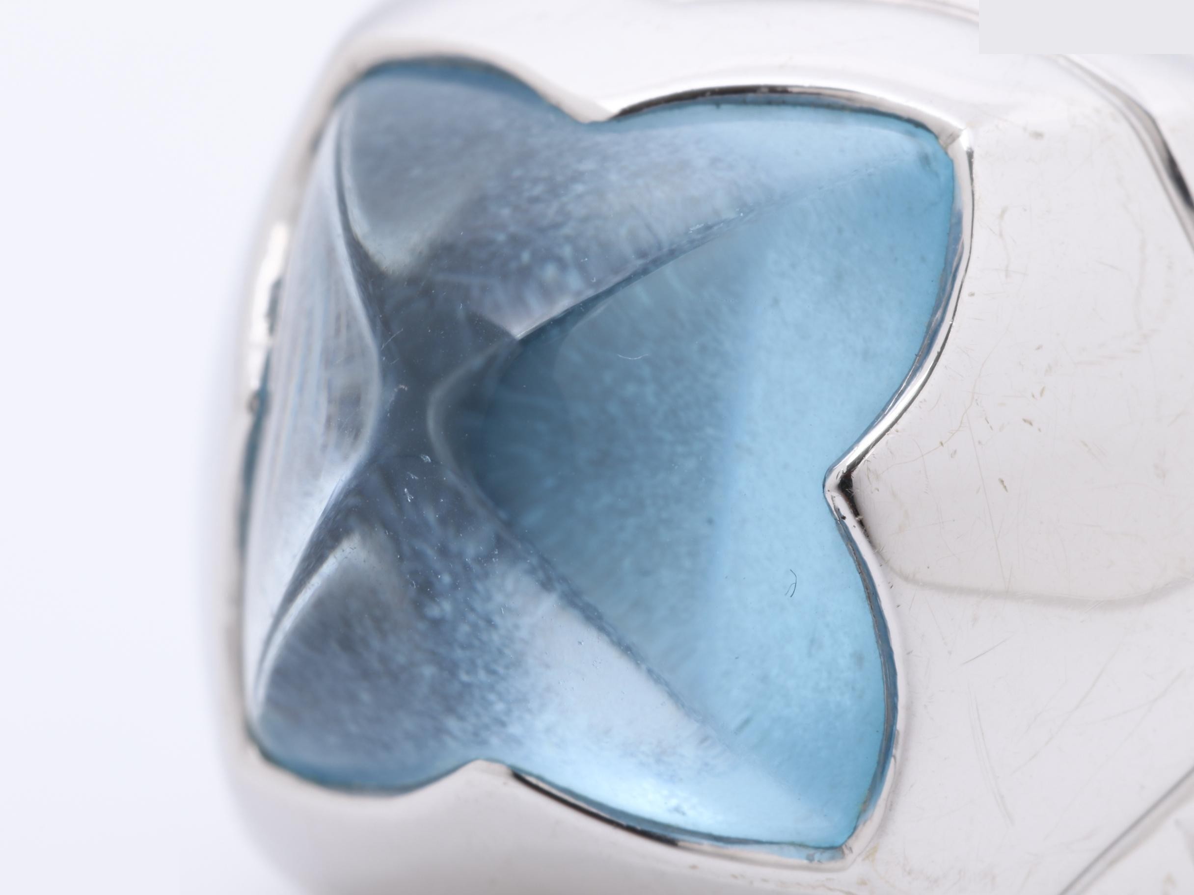 18K White Gold with Blue Topaz, 17.7g, #11, 750 — view 3