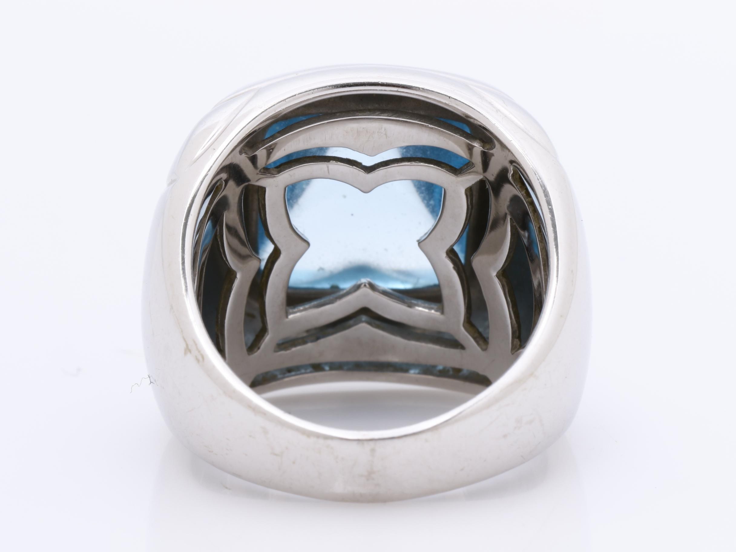 18K White Gold with Blue Topaz, 17.7g, #11, 750 — view 4