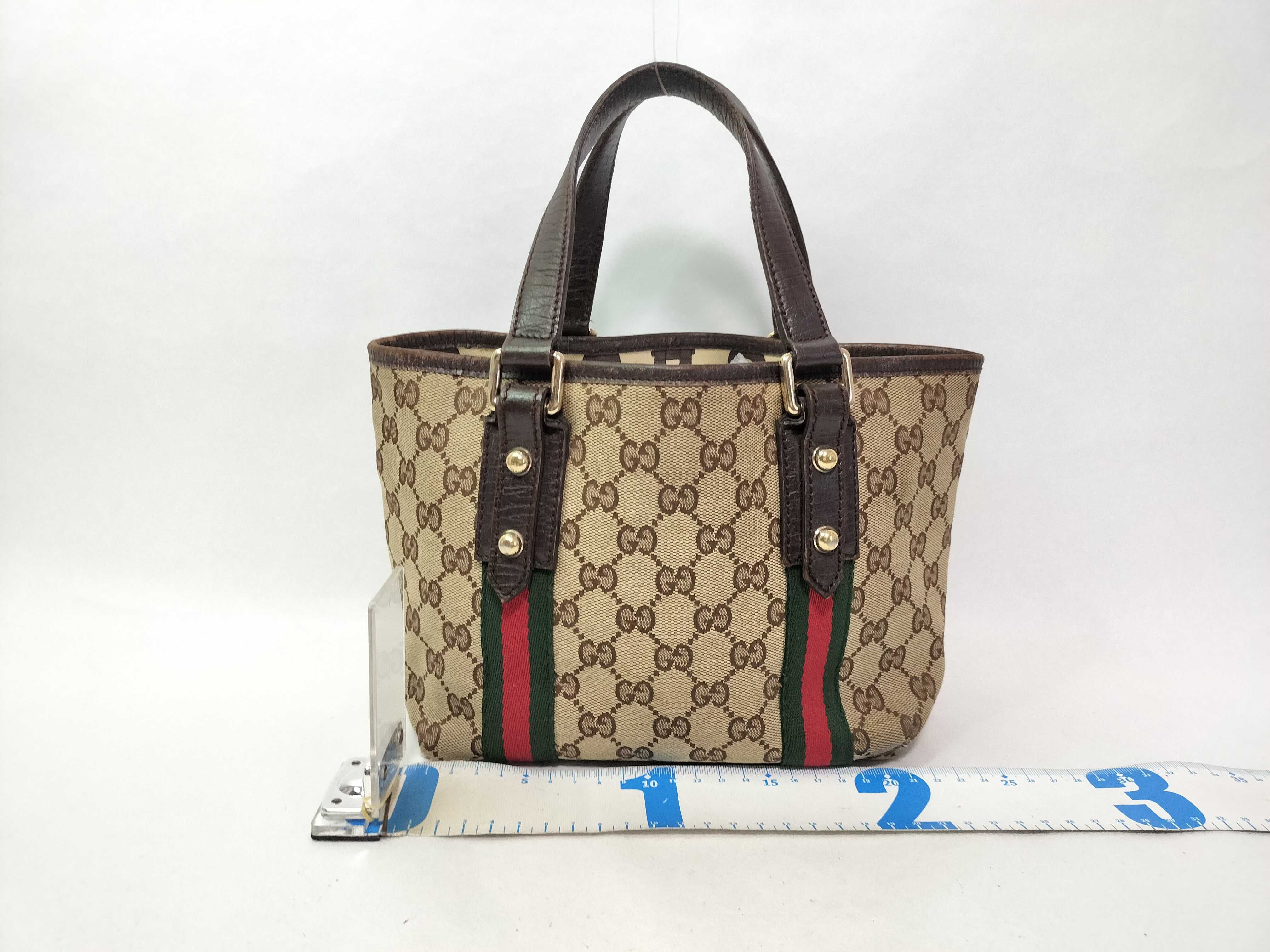 GG Canvas Sherry Line GG Supreme Canvas x Leather Handbag Beige 139261 Handbag — view 2