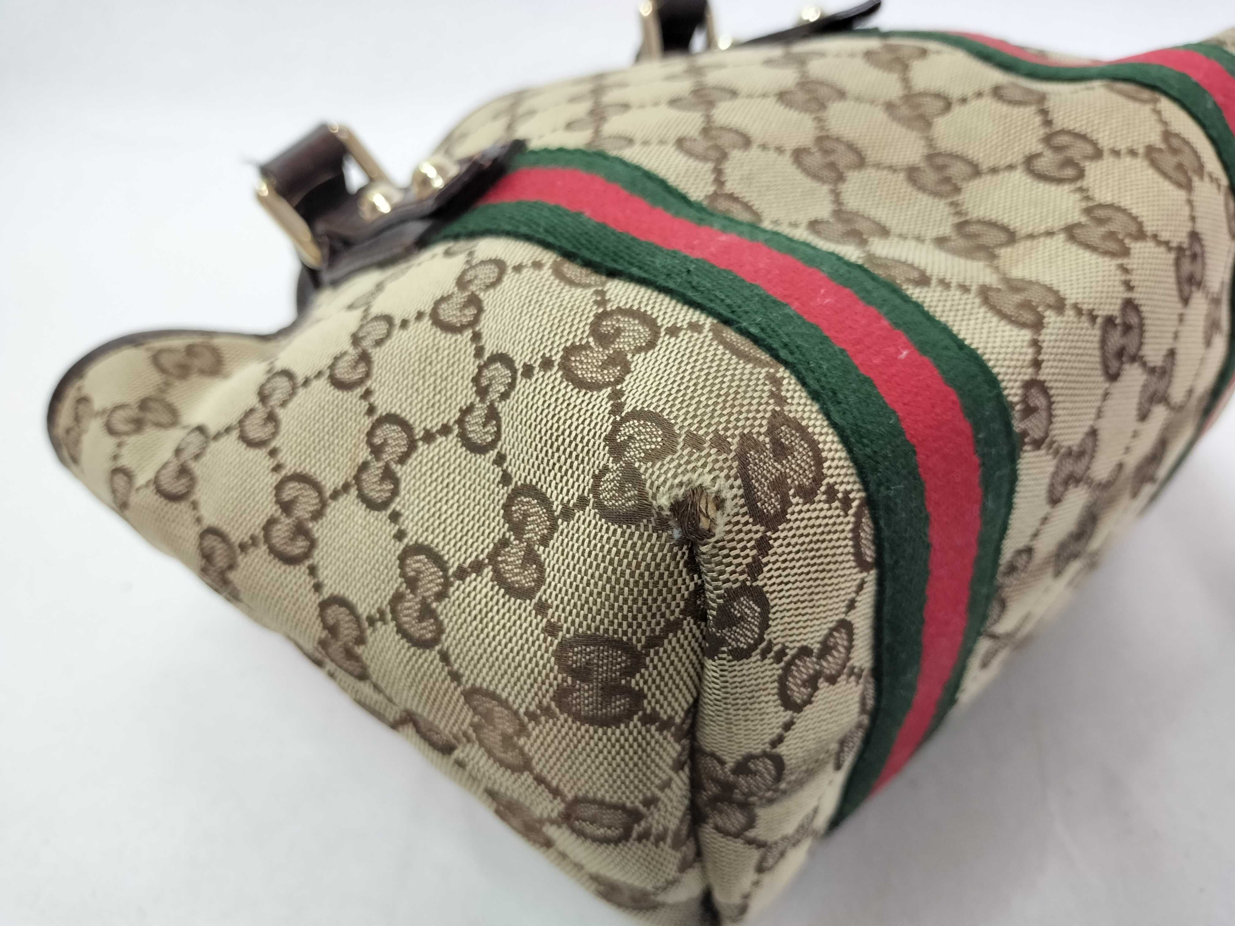 GG Canvas Sherry Line GG Supreme Canvas x Leather Handbag Beige 139261 Handbag — view 11