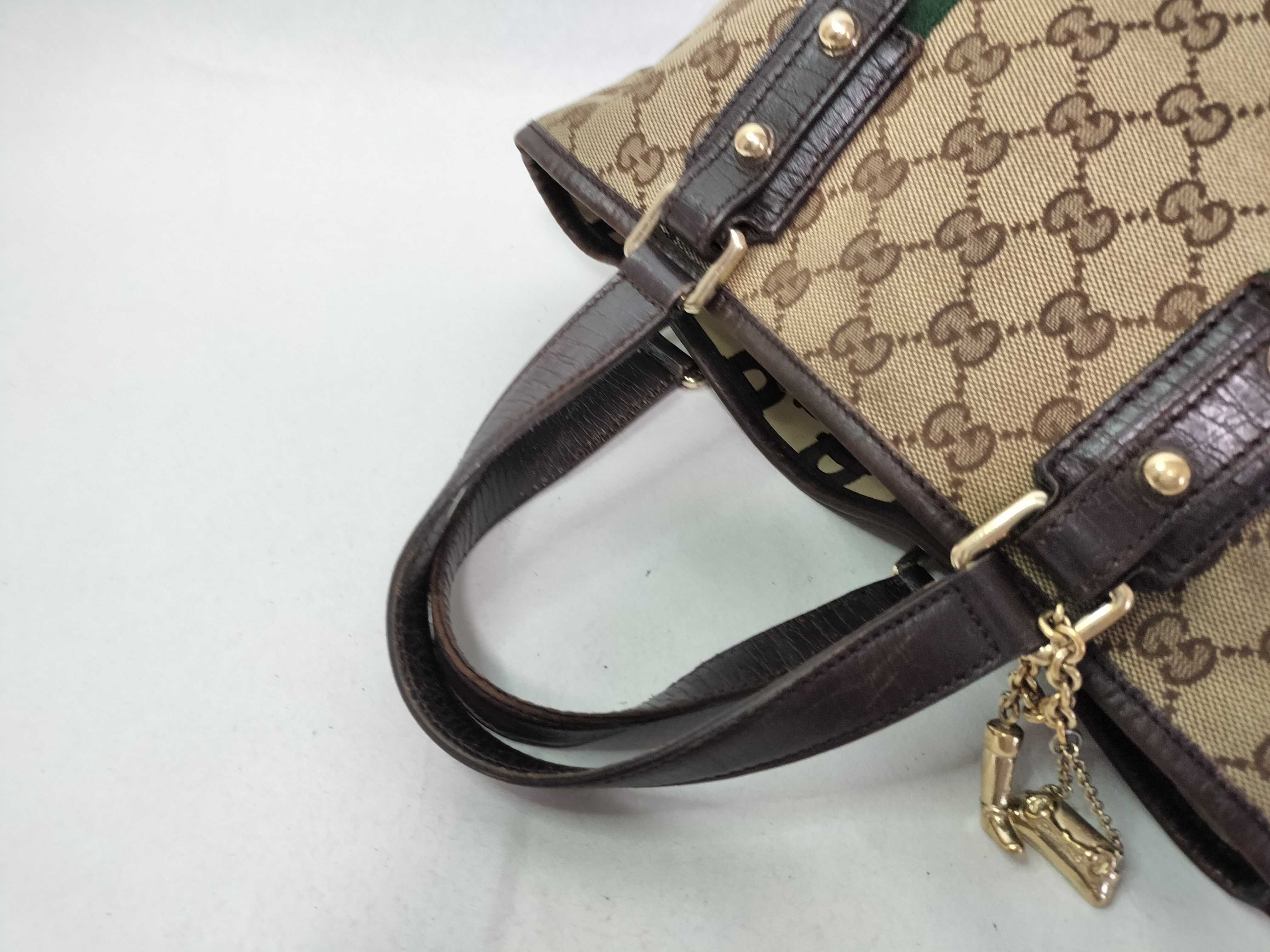 GG Canvas Sherry Line GG Supreme Canvas x Leather Handbag Beige 139261 Handbag — view 5