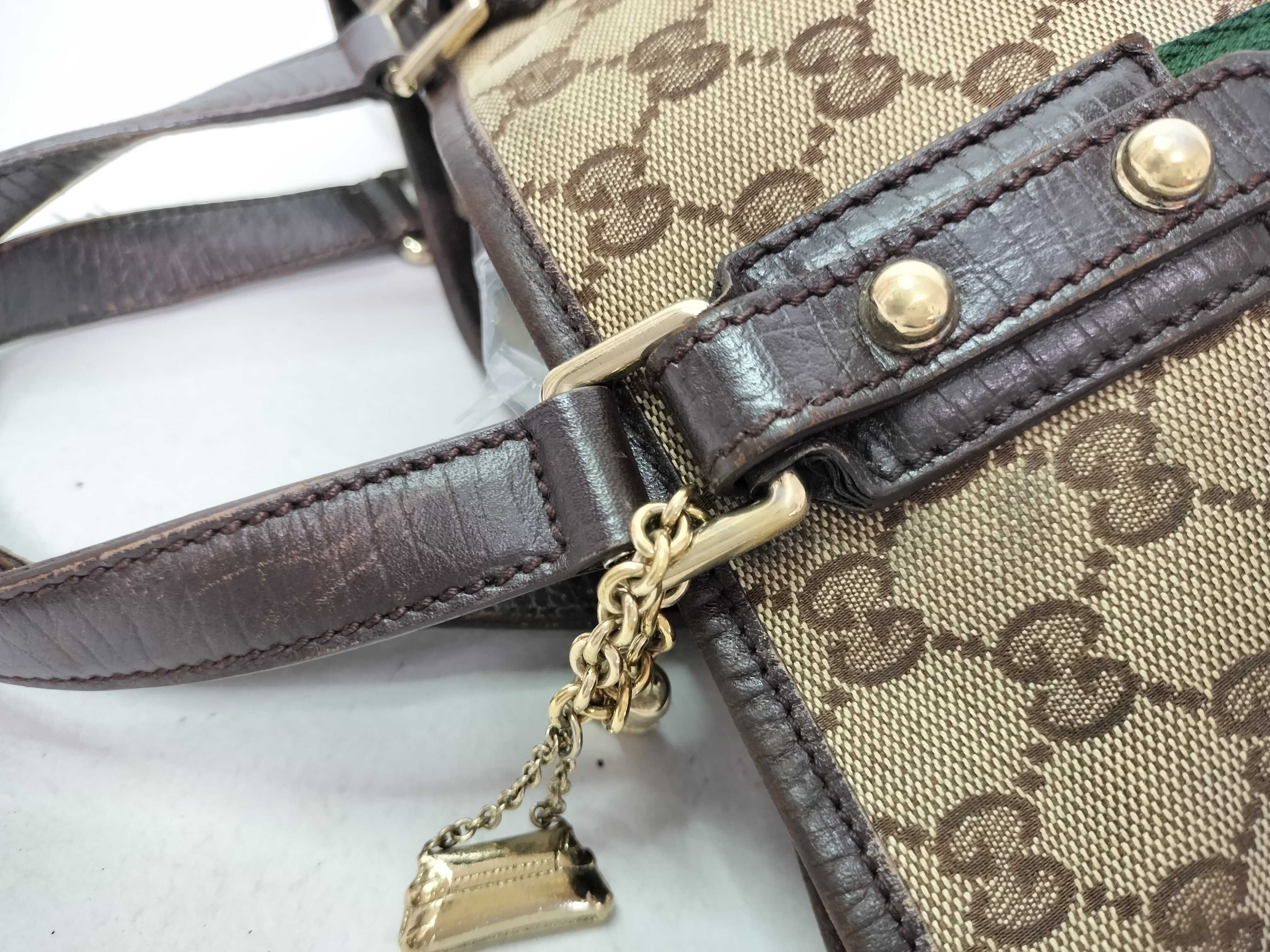 GG Canvas Sherry Line GG Supreme Canvas x Leather Handbag Beige 139261 Handbag — view 9