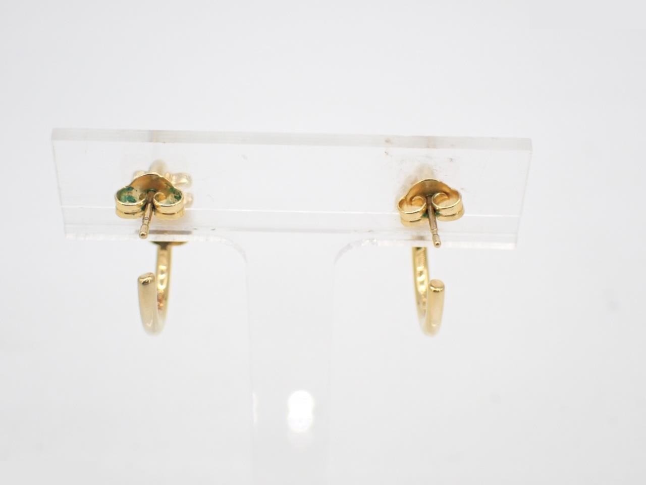 Macadam colored stone earrings gold color — view 2