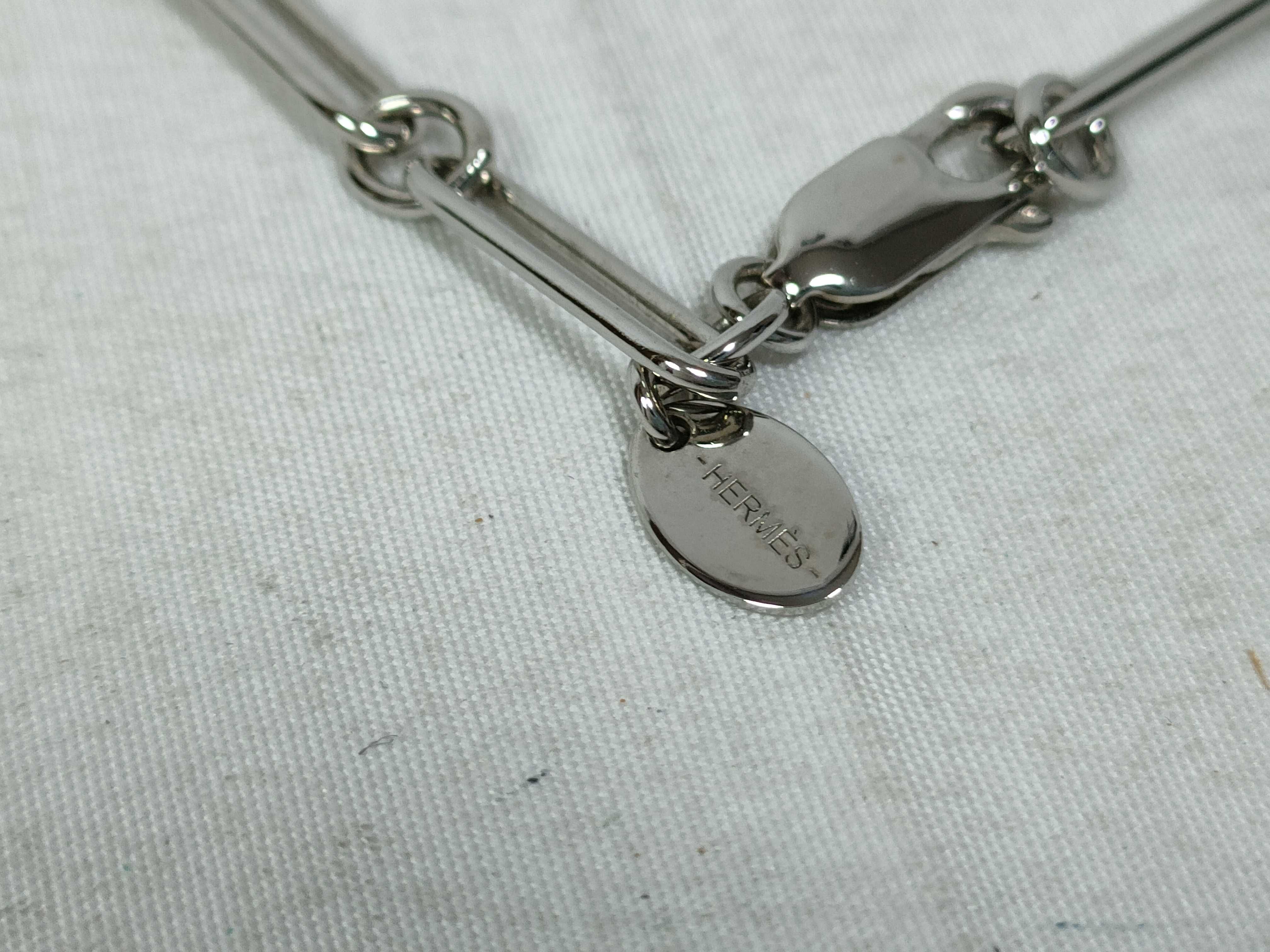 Heritage Esquette PM Leather Silver x Dark Brown Necklace — view 6
