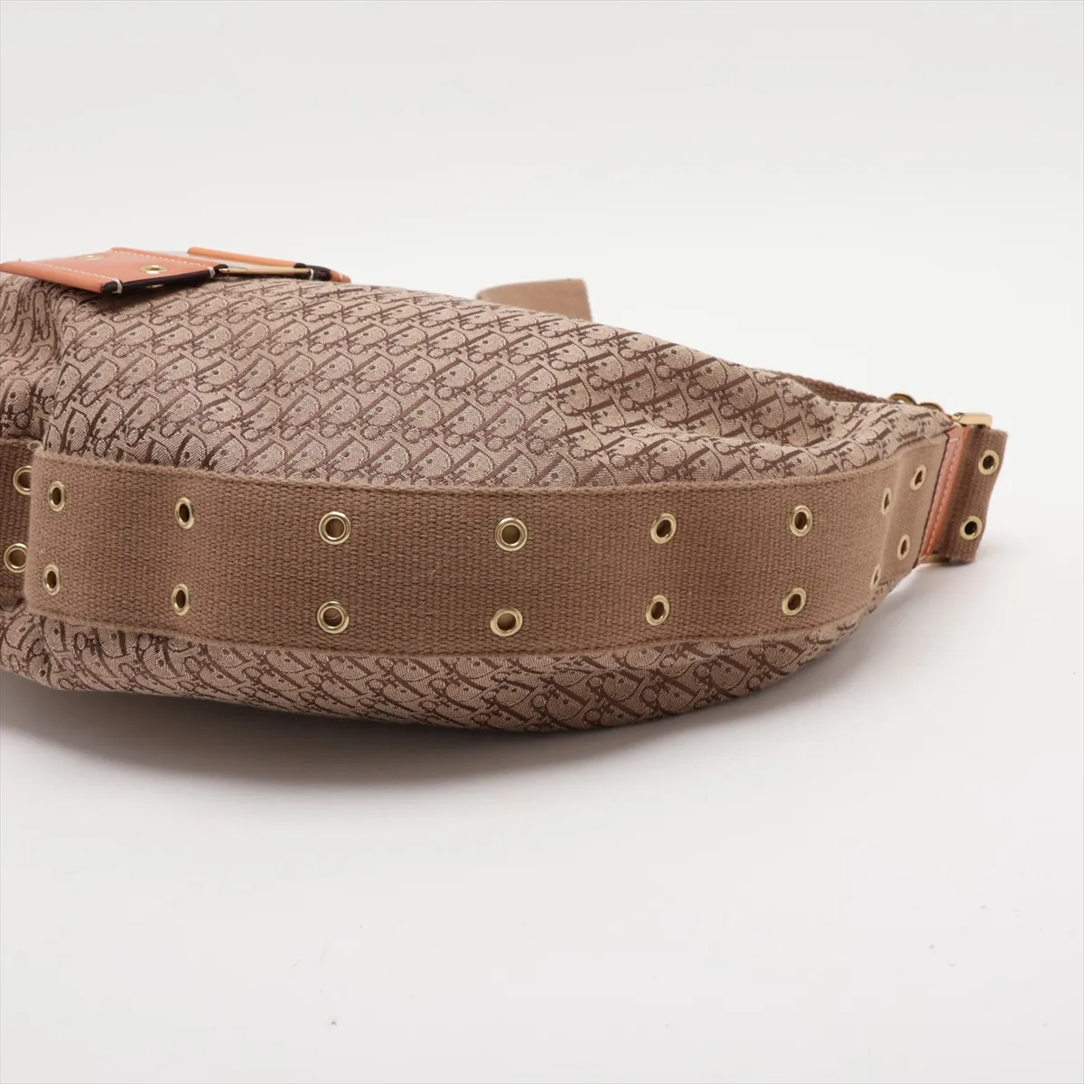 Trotter Street Chic Canvas x Leather Shoulder Bag, Brown — view 3