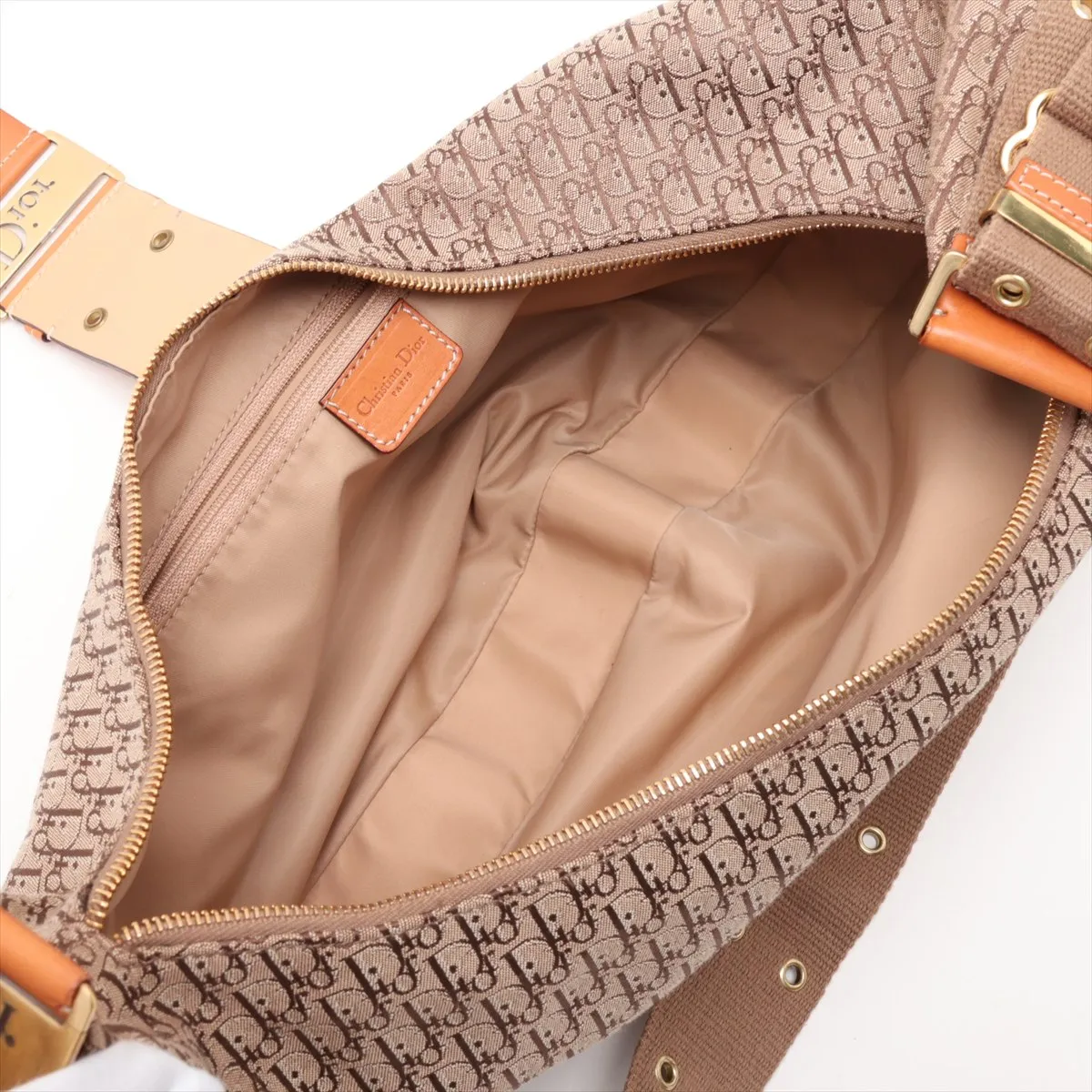 Trotter Street Chic Canvas x Leather Shoulder Bag, Brown — view 6